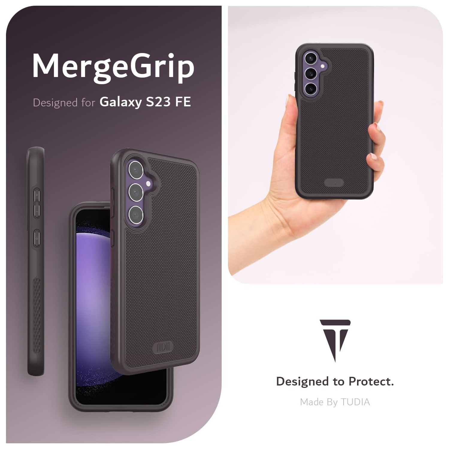 TUDIA MergeGrip Samsung Galaxy S23 FE Case Magsafe Compatible - Dark Purple