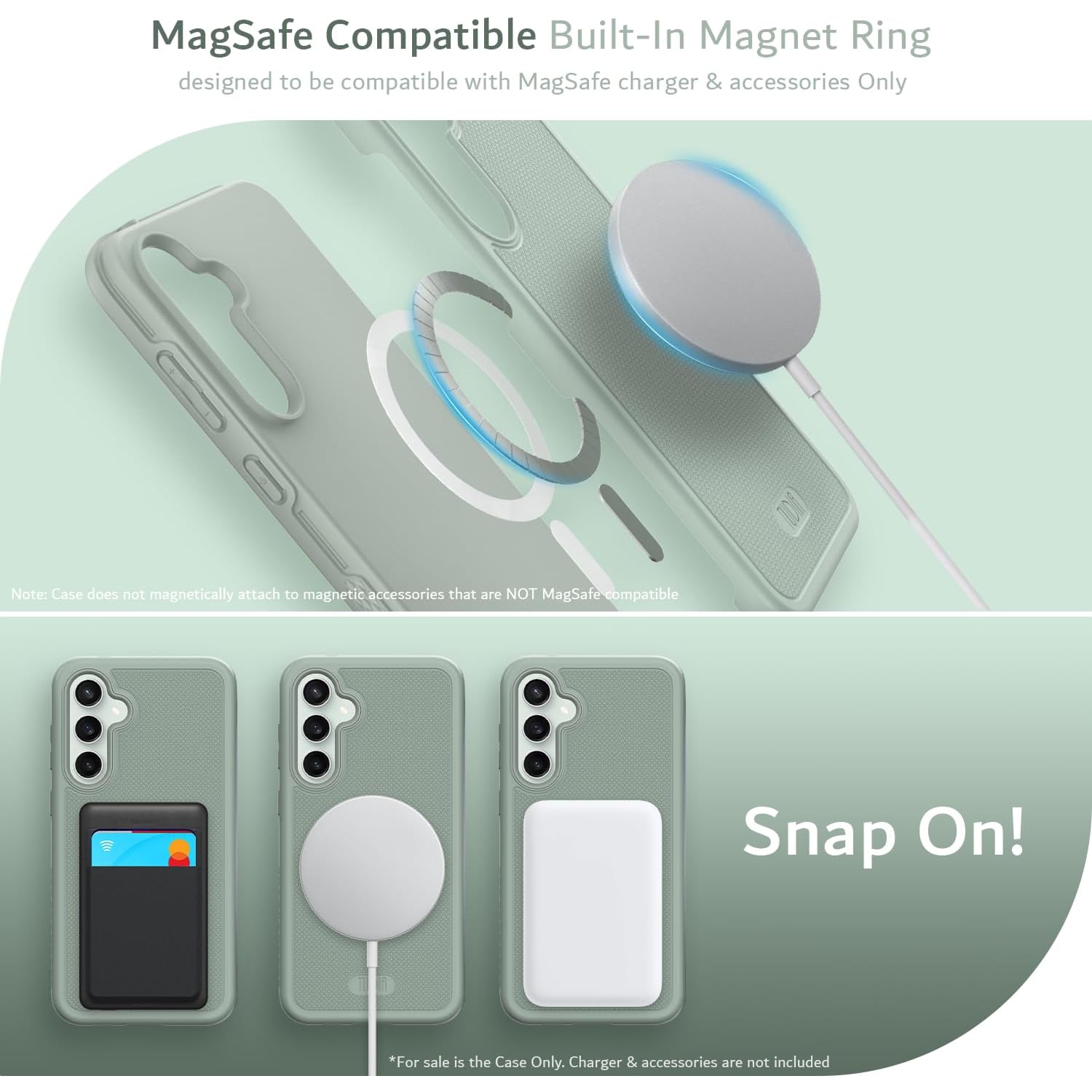 TUDIA MergeGrip Samsung Galaxy S23 FE Case Magsafe Compatible - Green Lily