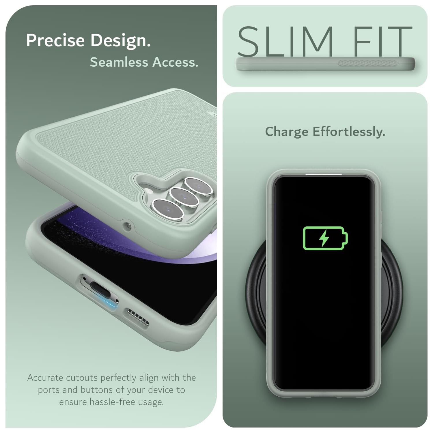 TUDIA MergeGrip Samsung Galaxy S23 FE Case Magsafe Compatible - Green Lily