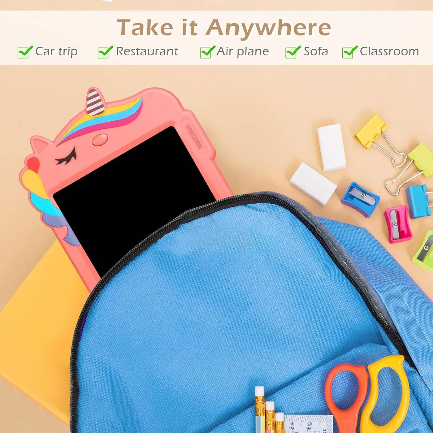 Tablette à dessin ACL, tablette à dessin pour enfants jouet à dessin jouet éducatif jouets d'anniversaire pour enfants de 2 -8 ans, rose