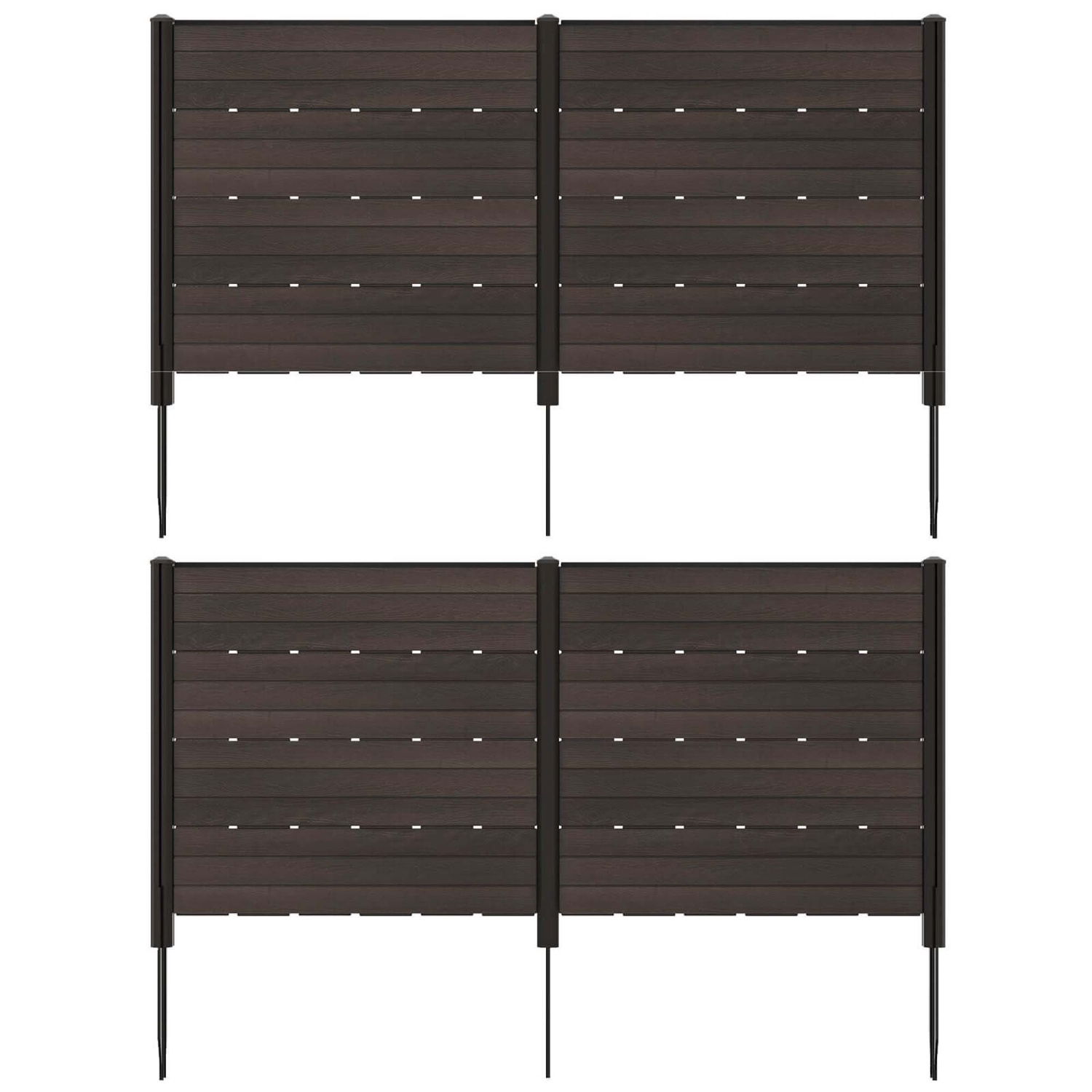 Costway 2 PCS 48" L x 46" H Air Conditioner Fence Outdoor Privacy Fence Screen