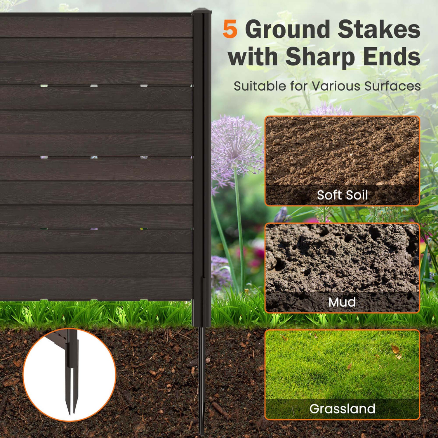 Costway 2 PCS 48" L x 46" H Air Conditioner Fence Outdoor Privacy Fence Screen