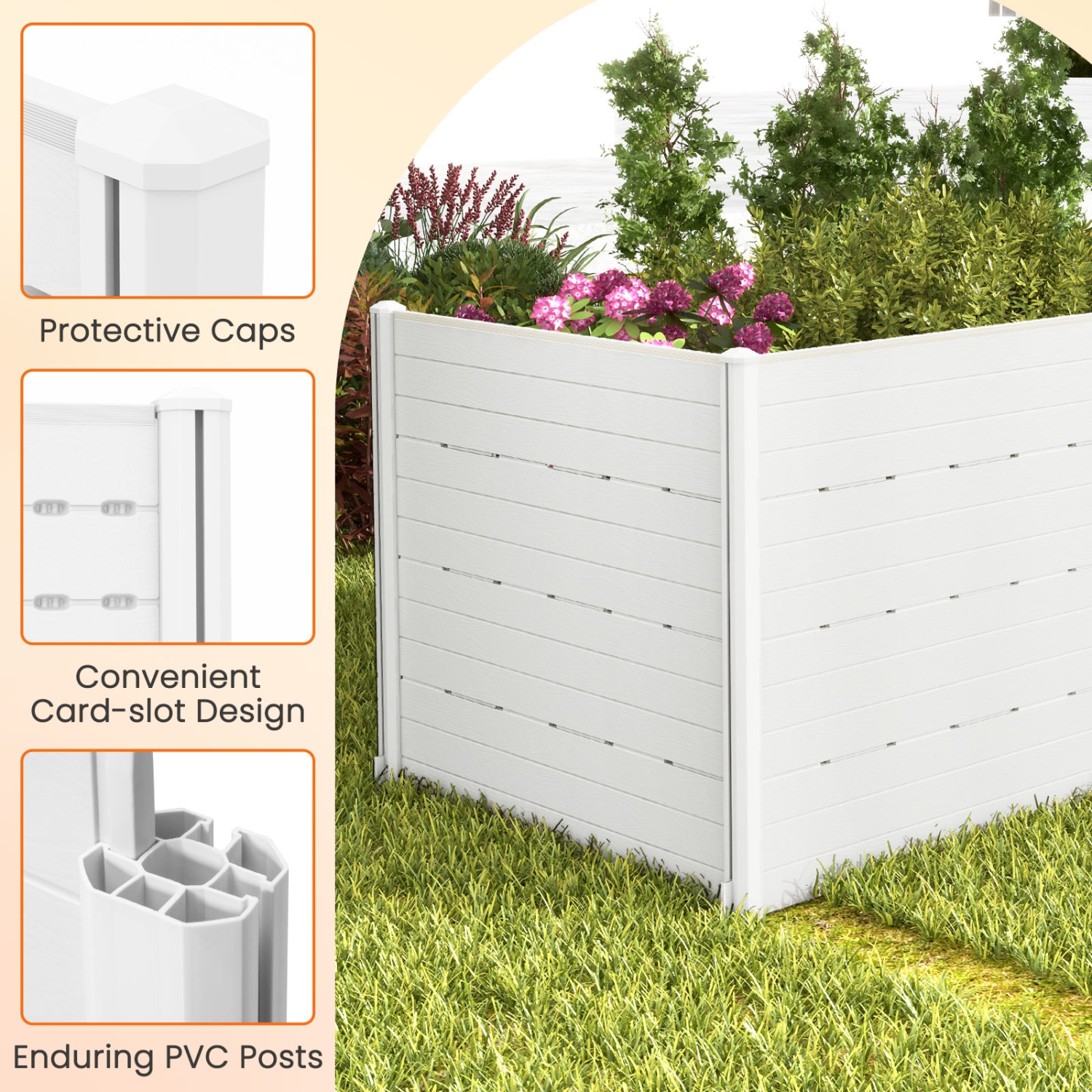 Costway 2 PCS 48" L x 46" H Air Conditioner Fence Outdoor Privacy Fence Screen