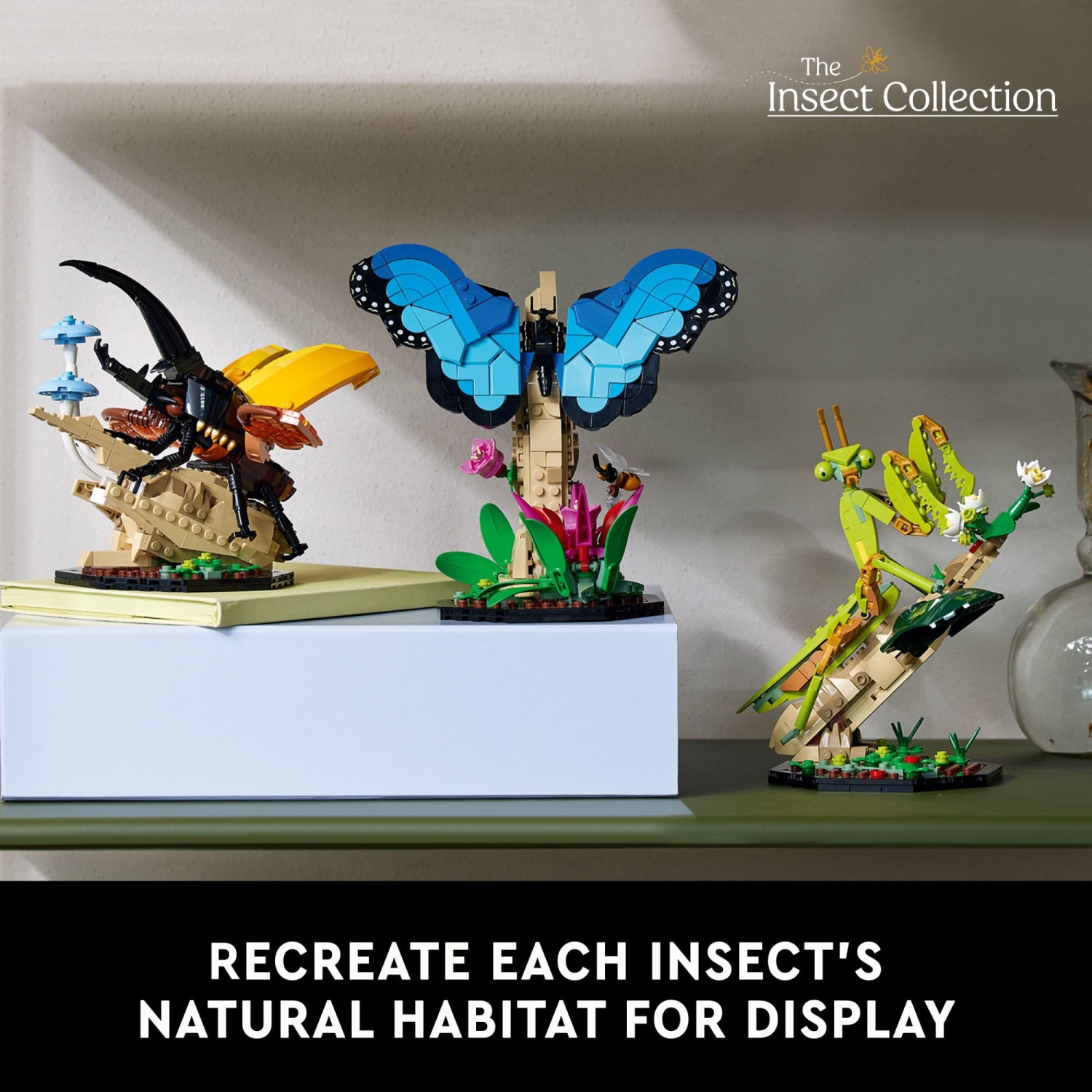 LEGO Ideas - la collection Insect, cadeau amusant pour les amoureux de la nature, avec papillon Morpho bleu grandeur nature, coccinelle d'Hercules