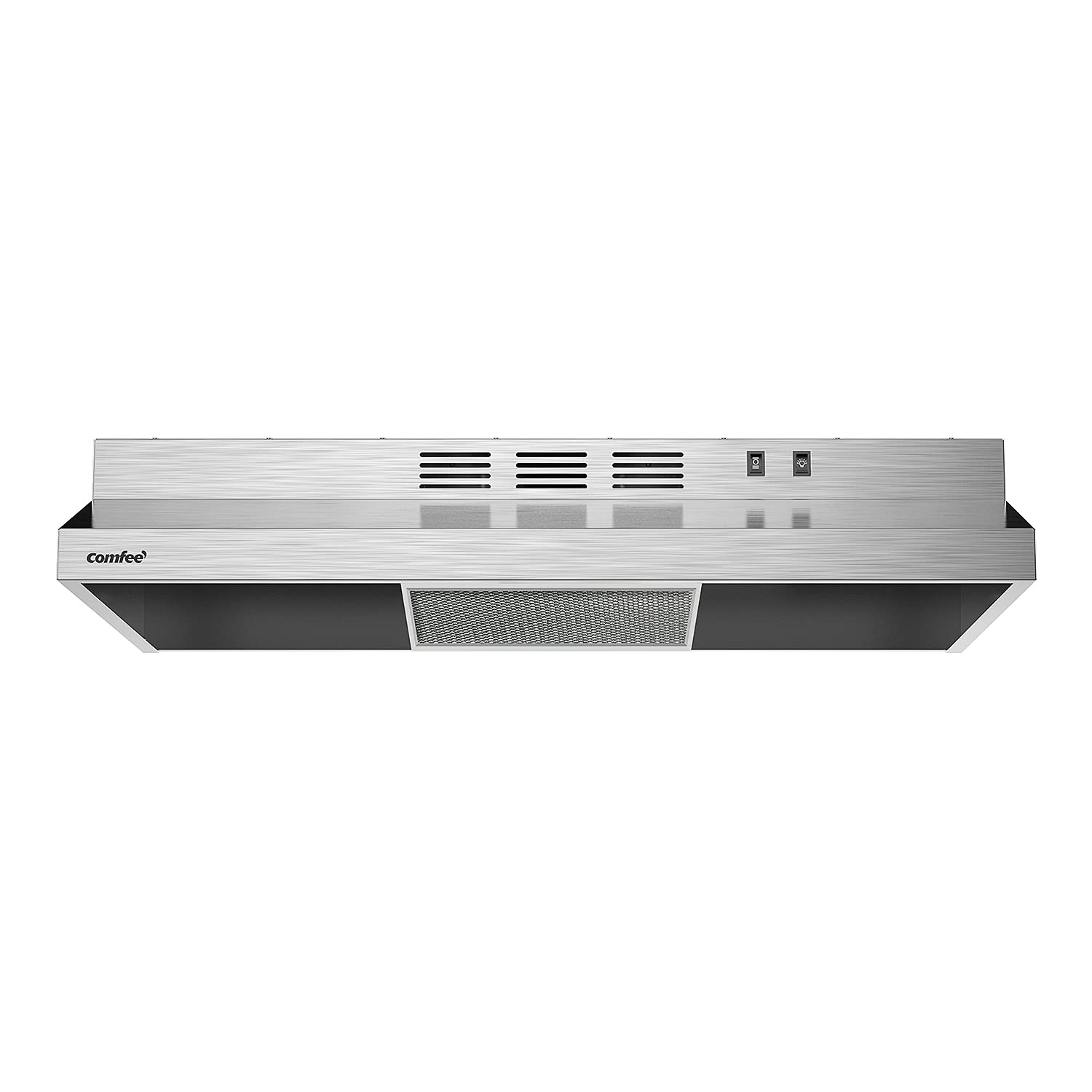Comfee F13 30-Inch Range Hood, Ducted/Ductless Kitchen Vent Hood, 200 CFM, 2-Speed Exhaust Fan, Durable Stainless Steel with 2 Reusable Filters,