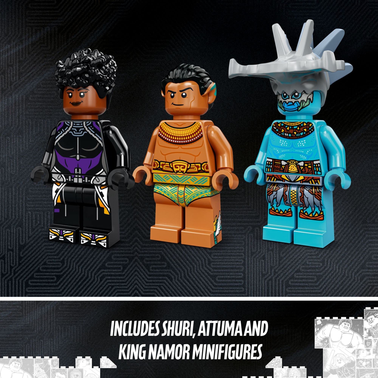 LEGO Marvel Black Panther Wakanda Forever King Namor’s Throne Room Building Kit 76213, Submarine Toy Building Set