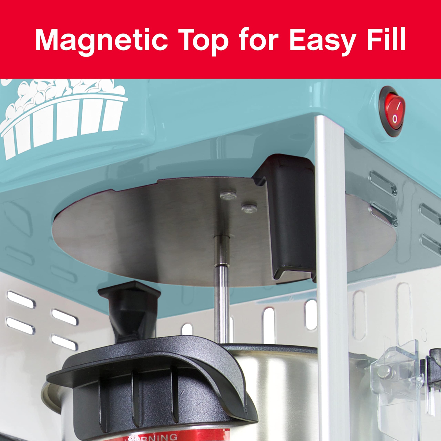 Machine à maïs soufflé style cinéma à l’huile chaude WEST BEND avec bouilloire antiadhésive comprend un outil de mesure et une cuillère de service