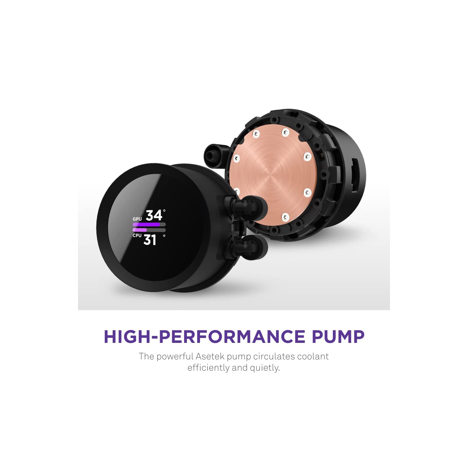 NZXT 360mm AIO CPU Liquid Cooler with Customizable LCD Display, High-Performance Pump, 3 Fans - Black