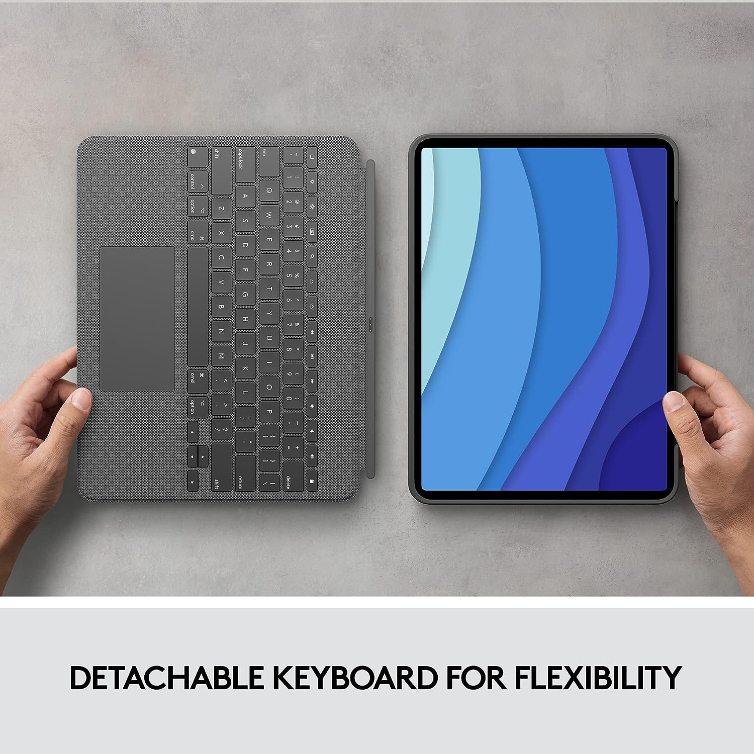 Logitech - Combo Touch Keyboard Folio for Apple iPad Pro 12.9" with Detachable Backlit Keyboard - Oxford Gray