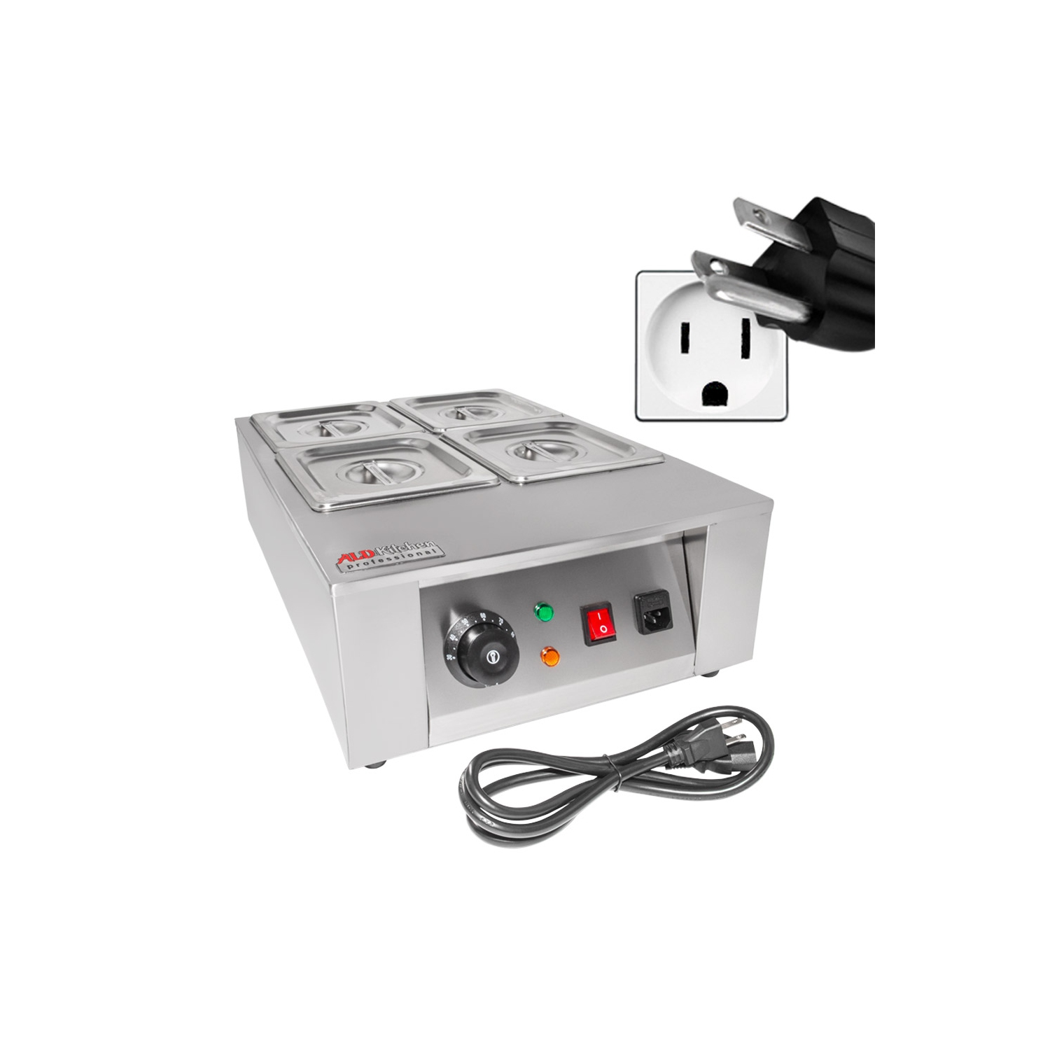 A-C2002-4 Chocolate Melting Machine | Home or Bakery Use | Stainless Steel | Manual Control | 4 Tanks | 110V