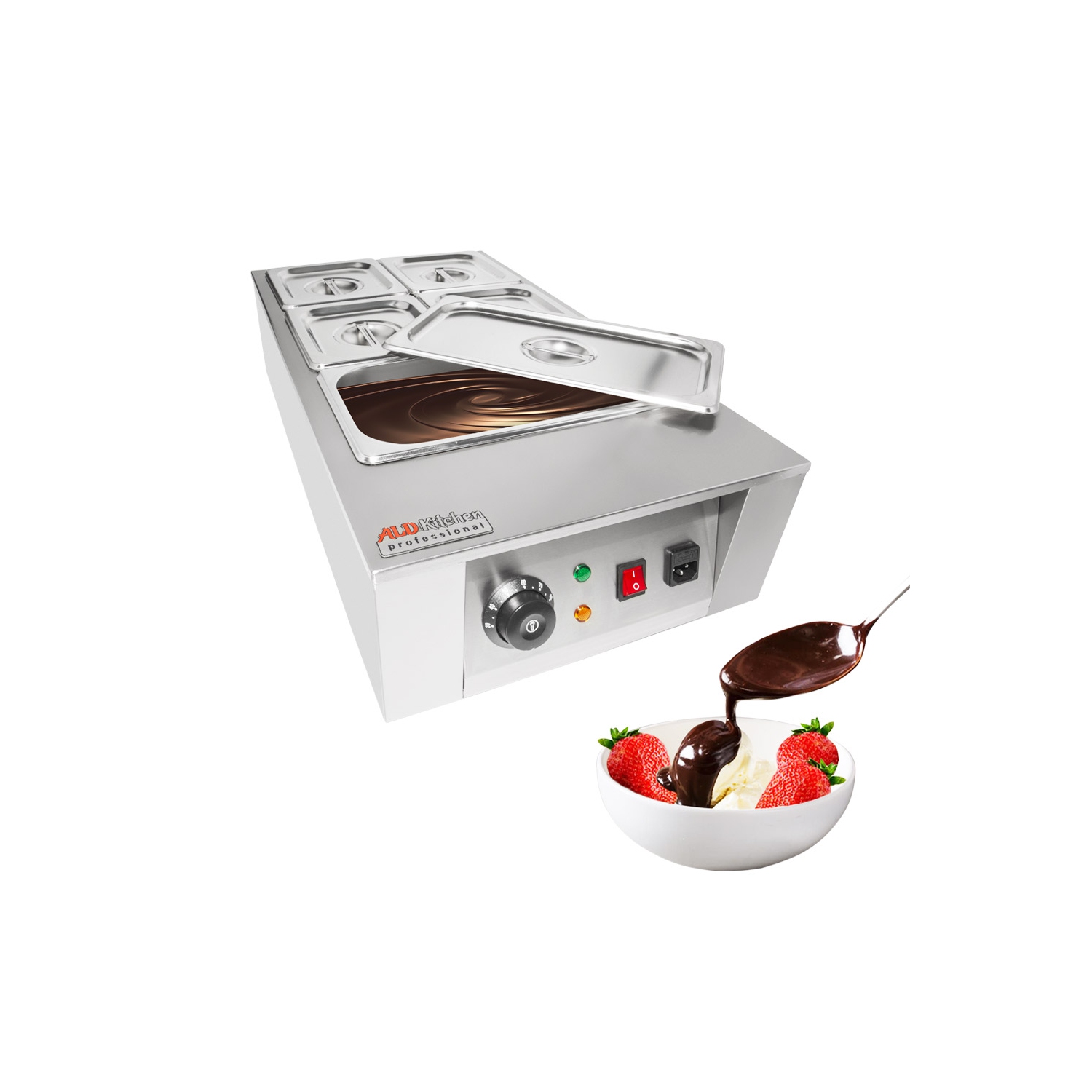 Chocolate Melting Machine | Home or Bakery Use | Stainless Steel | Manual Control | 5 Tanks | 110V