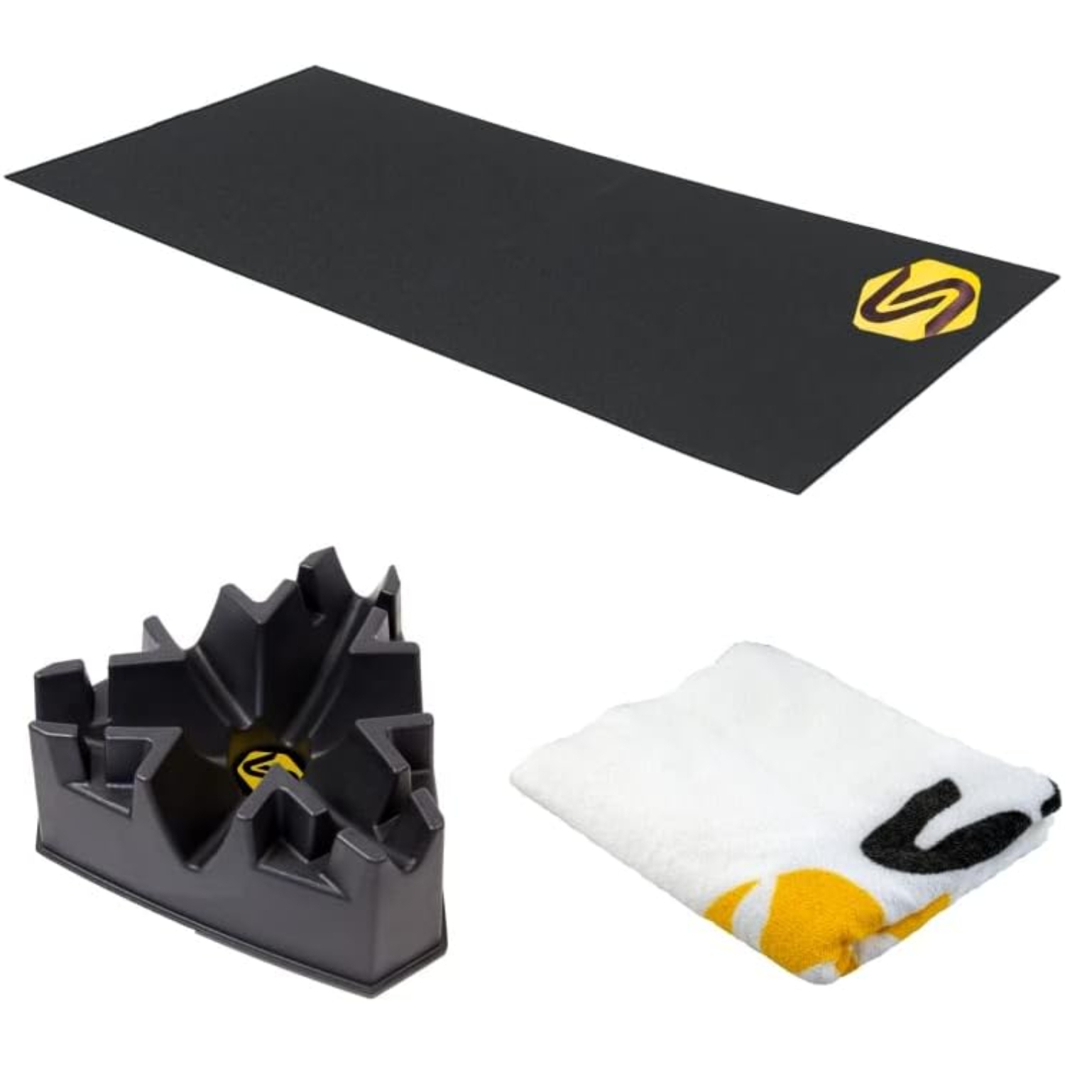 Saris Complete Bike Trainer Accessory Kit with Bike Mat, Climbing Block & Towel, Black