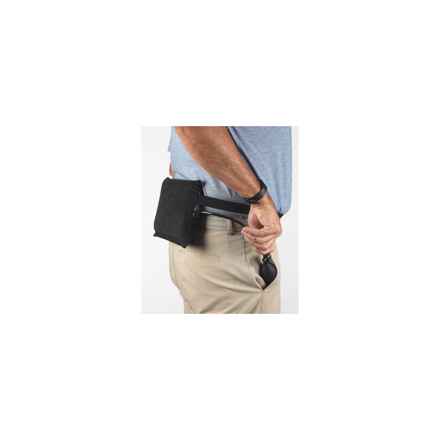 LumbAIR Plus Portable Backrest, Inflatable Lumbar Support Cushion with Adjustable Internal Air System, One Size Ergonomic for Office, Home, Car,