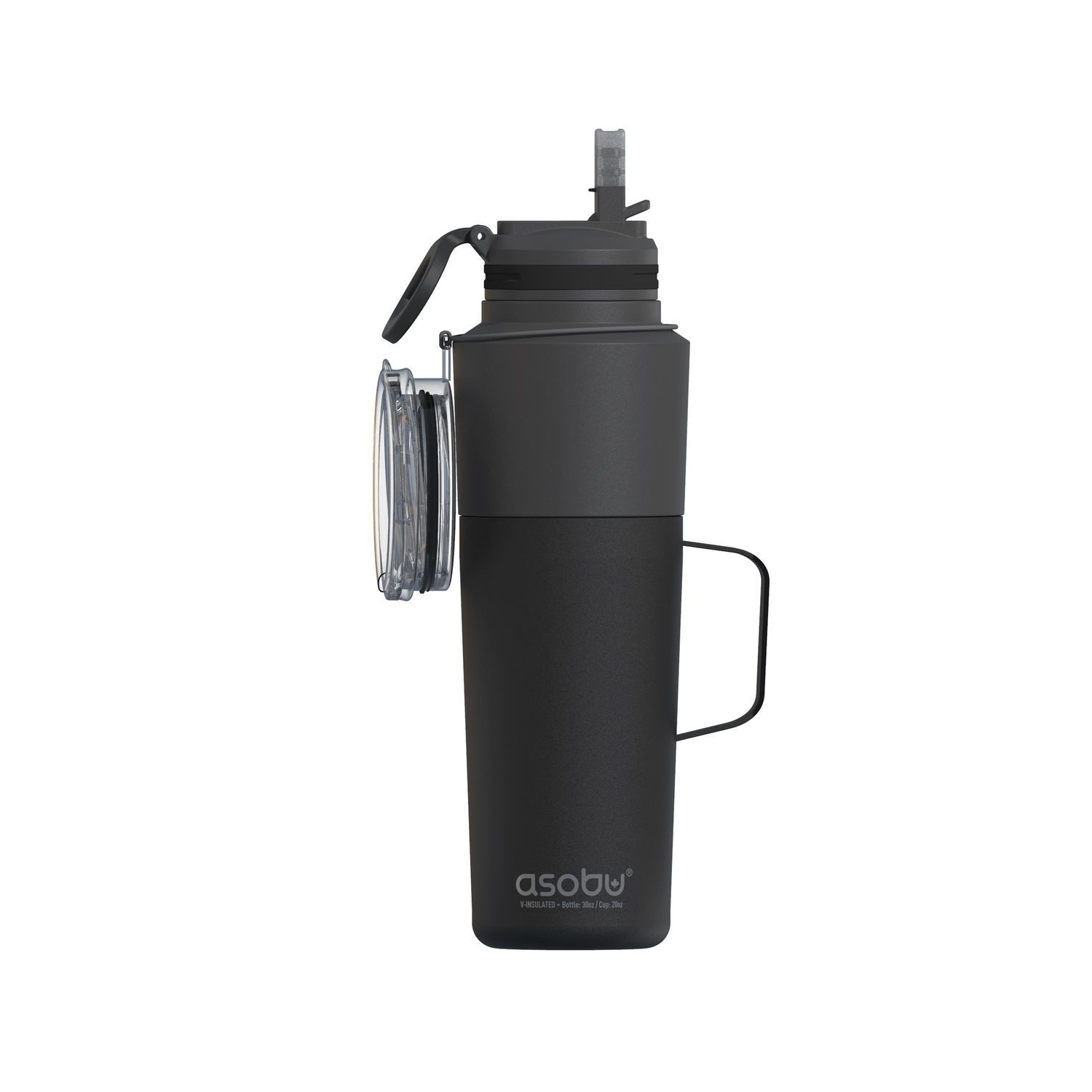 Bouteille d'eau isotherme avec couvercle à paille de 30 oz et tasse de café isotherme en acier inoxydable de 20 oz d'Asobu