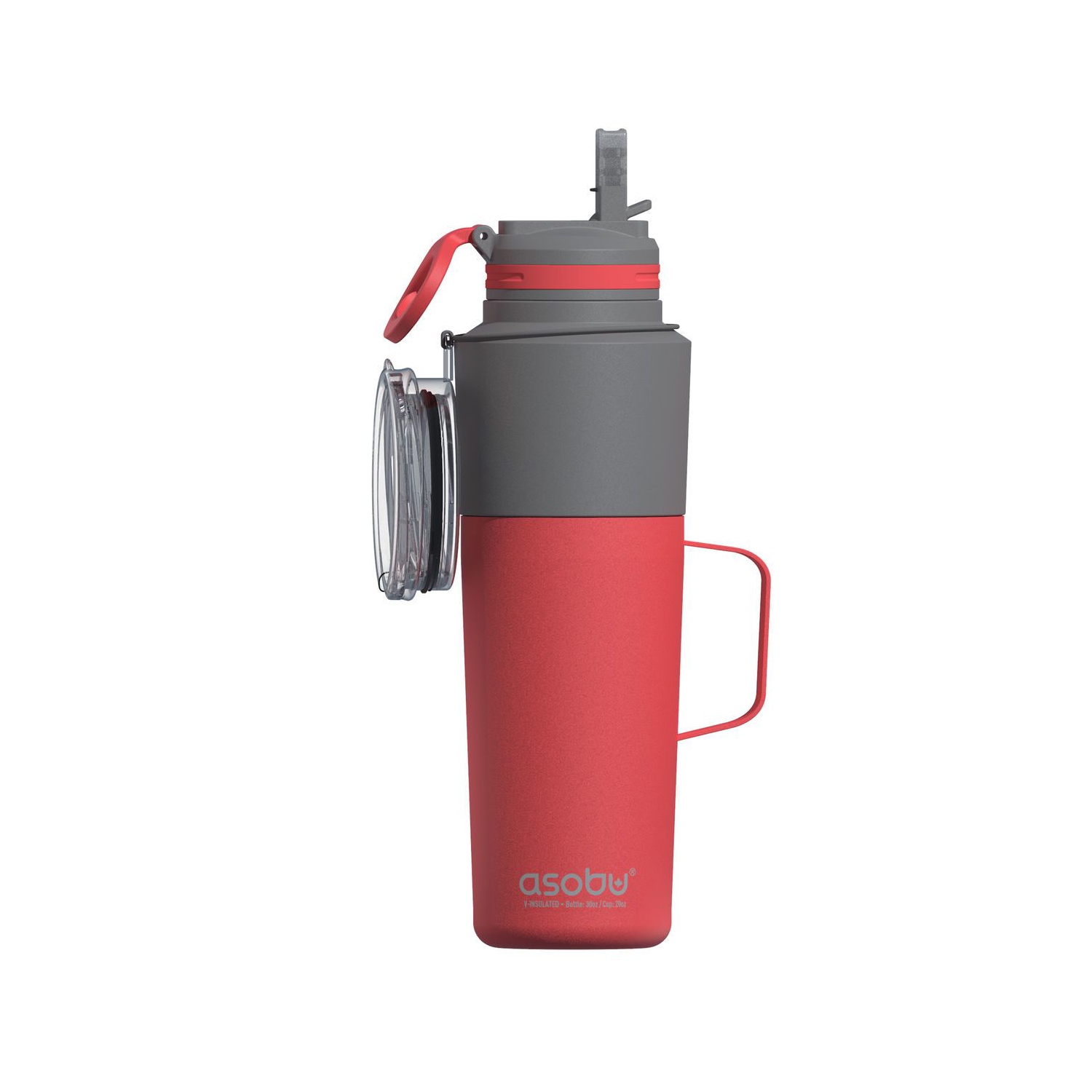 Bouteille d'eau isotherme avec couvercle à paille de 30 oz et tasse de café isotherme en acier inoxydable de 20 oz d'Asobu