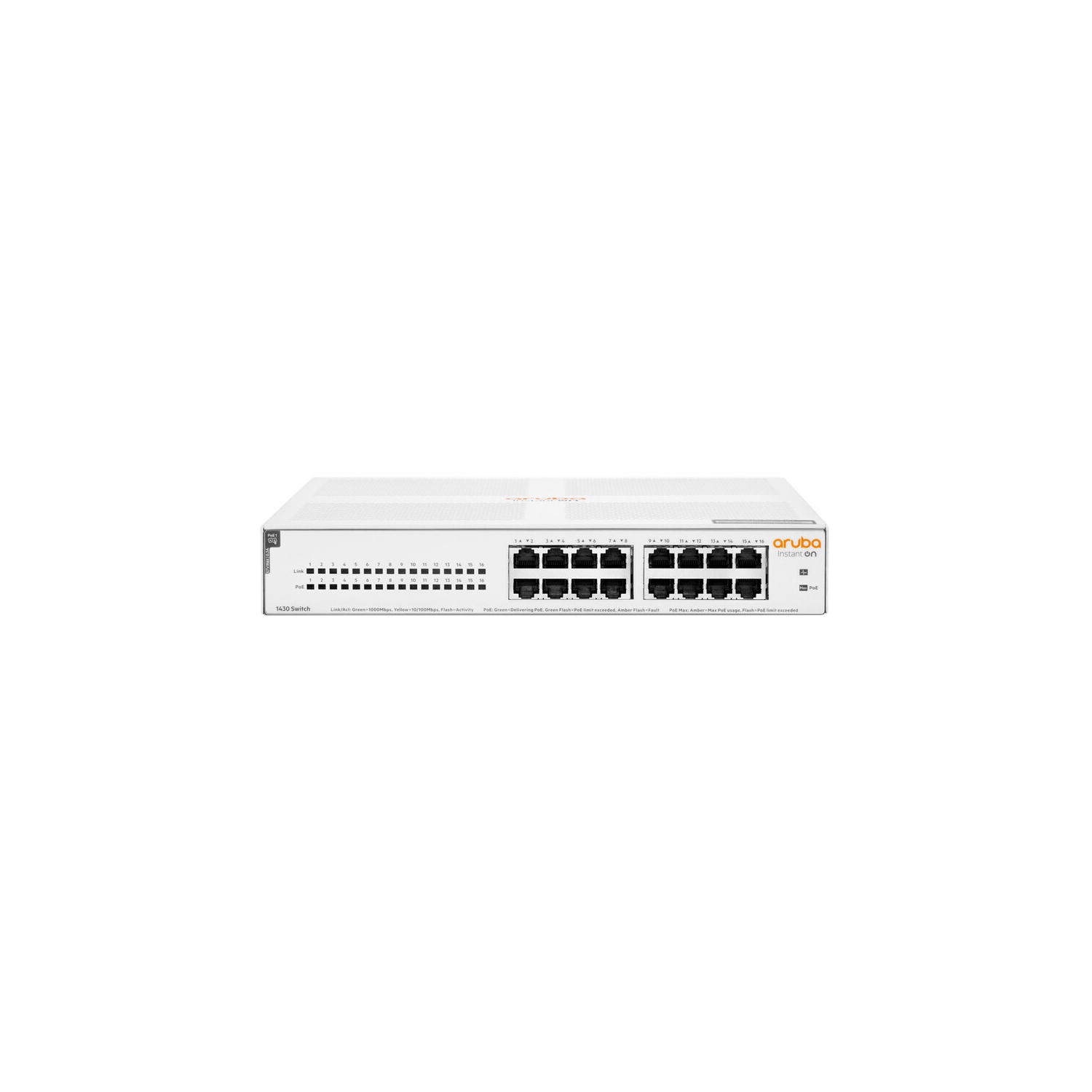 HPE Aruba Instant On 1430 16-Port PoE Unmanaged Switch -
