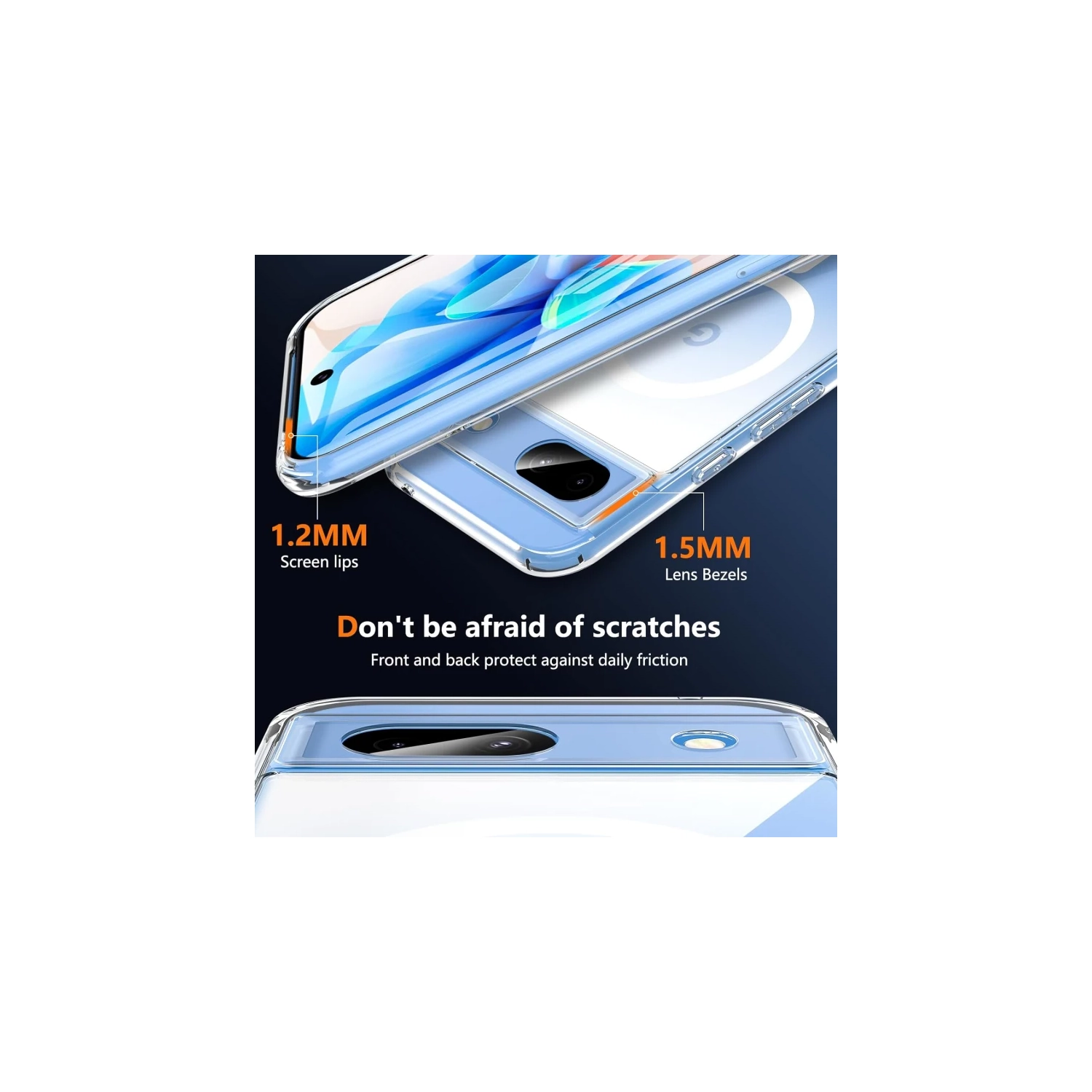 Étui pour Pixel 8a compatible avec MagSafe | antichoc, magnétique, transparent avec protecteur d'écran