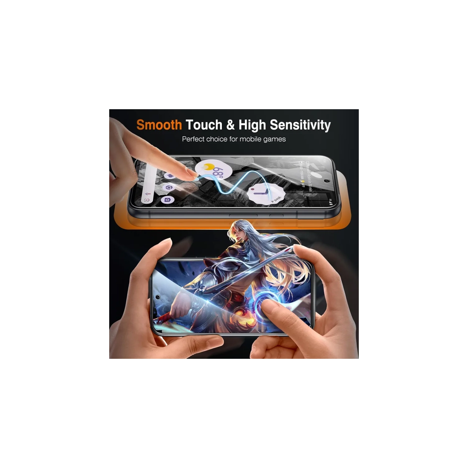 Protecteur d'écran en verre trempé et d'objectif d'appareil photo pour Pixel 8a de Google [paquet de 2 + 2] | dureté 9H, installation facile,