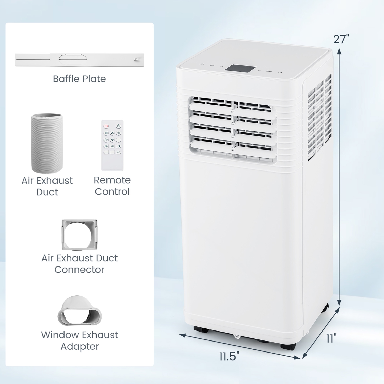 Gymax 8000 BTU Portable Air Conditioner 3-in-1 AC Unit w/ Dehumidifier & Fan Sleep Mode & 24H Timer