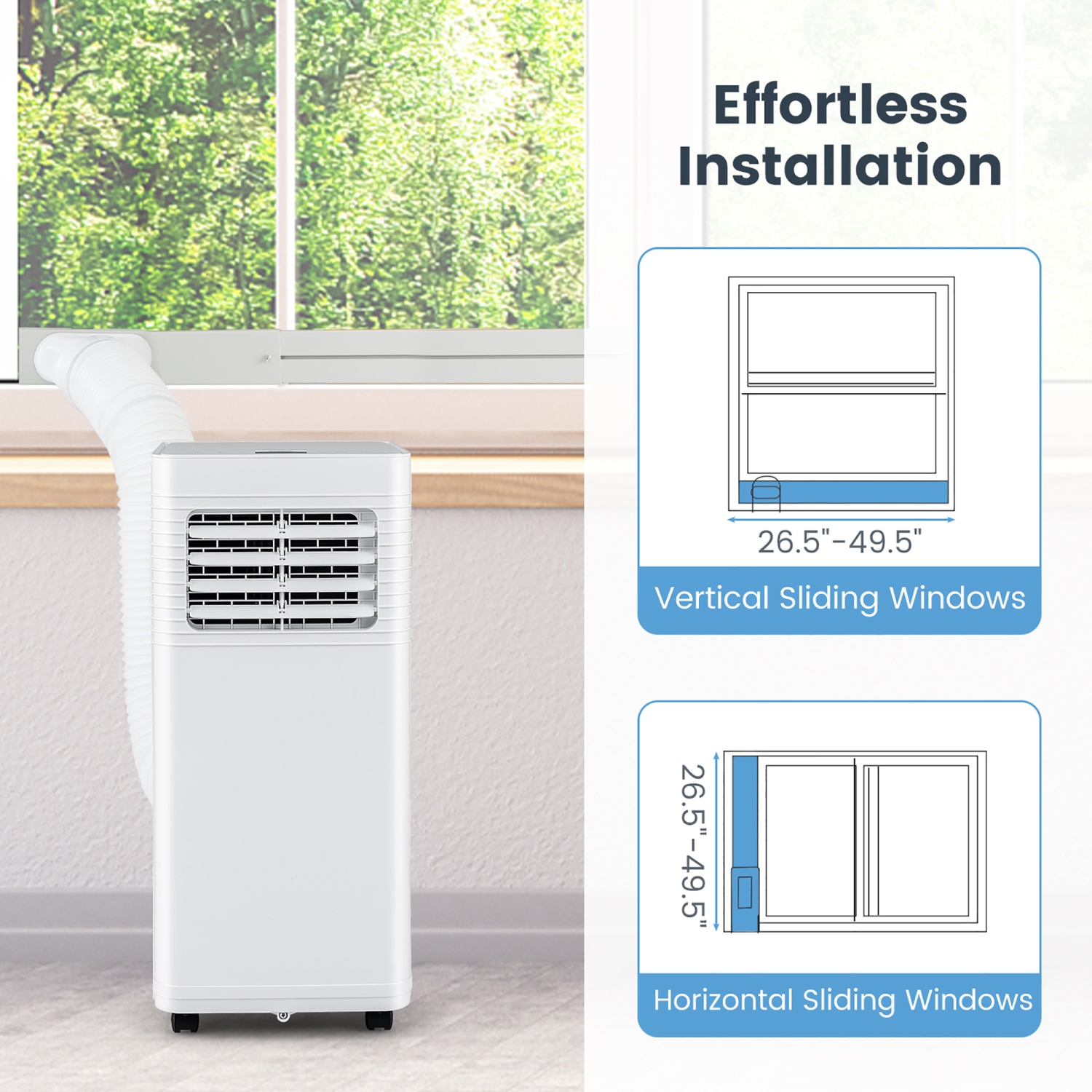 Gymax 8000 BTU Portable Air Conditioner 3-in-1 AC Unit w/ Dehumidifier & Fan Sleep Mode & 24H Timer