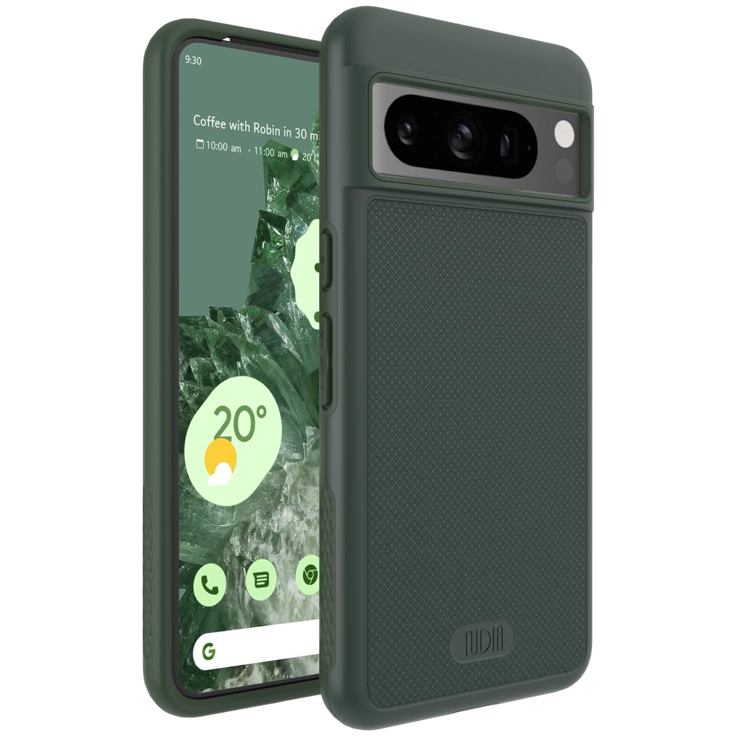 Étui MergeGrip de TUDIA pour Pixel 8 Pro de Google de qualité militaire - Vert pin