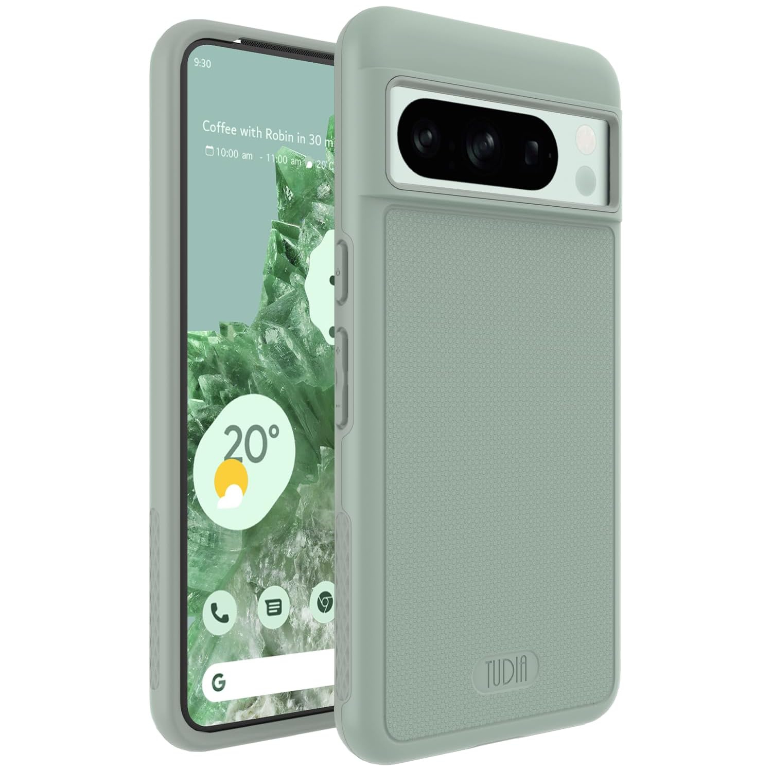 Étui MergeGrip de TUDIA pour Pixel 8 Pro de Google de qualité militaire - Lys verts