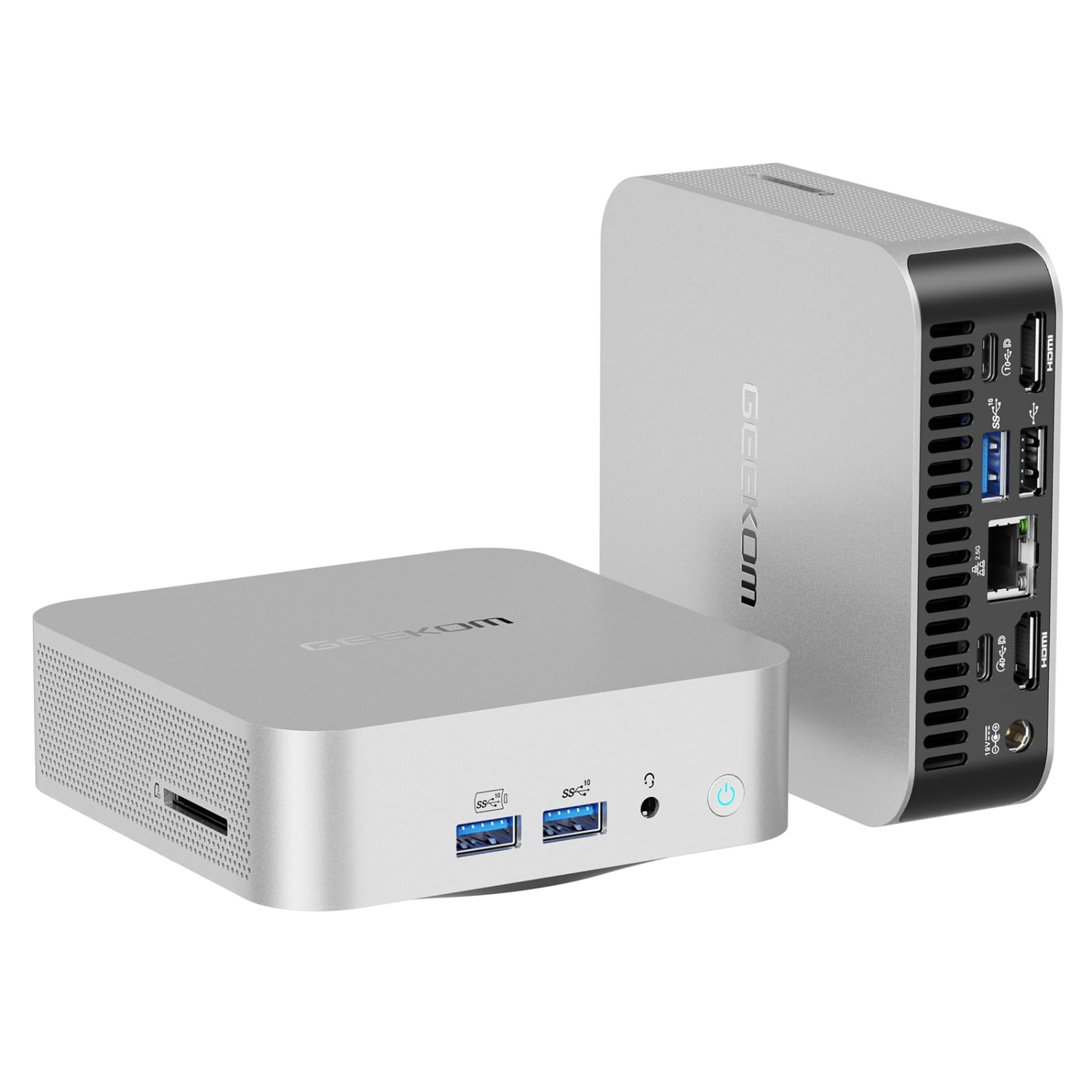 GEEKOM A8 AI Mini PC, AMD Ryzen 9 8945HS Mini Computers (up to 5.2GHz), 32GB DDR5 5600MHz RAM&2TB PCIe 4.0 SSD, Windows 11 Pro Mini Desktop,Radeon 780M/WiFi 6E/BT5.2/USB4, White