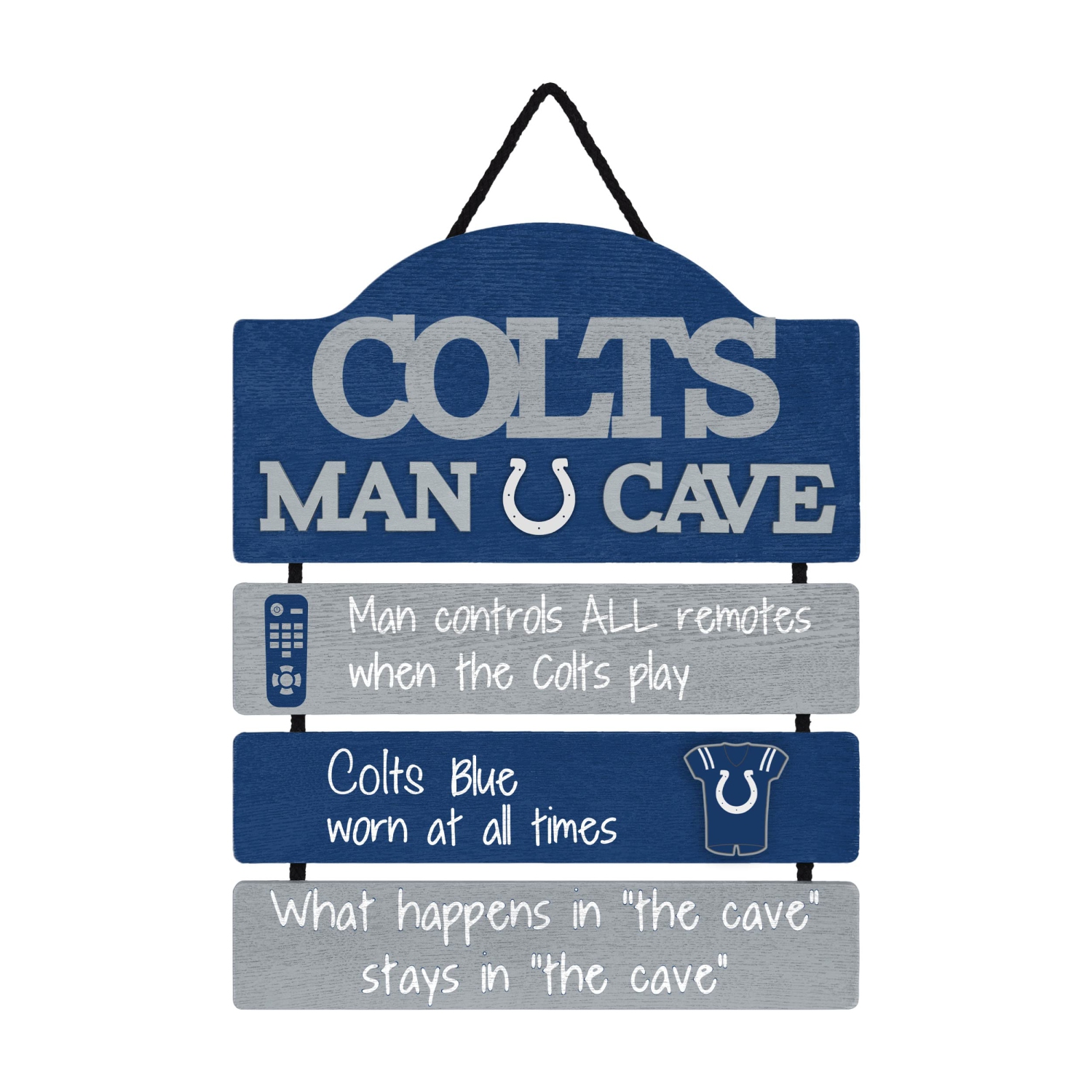 NFL Indianapolis Colts Wood SignWood Man Cave Sign, Team Colors, One Size