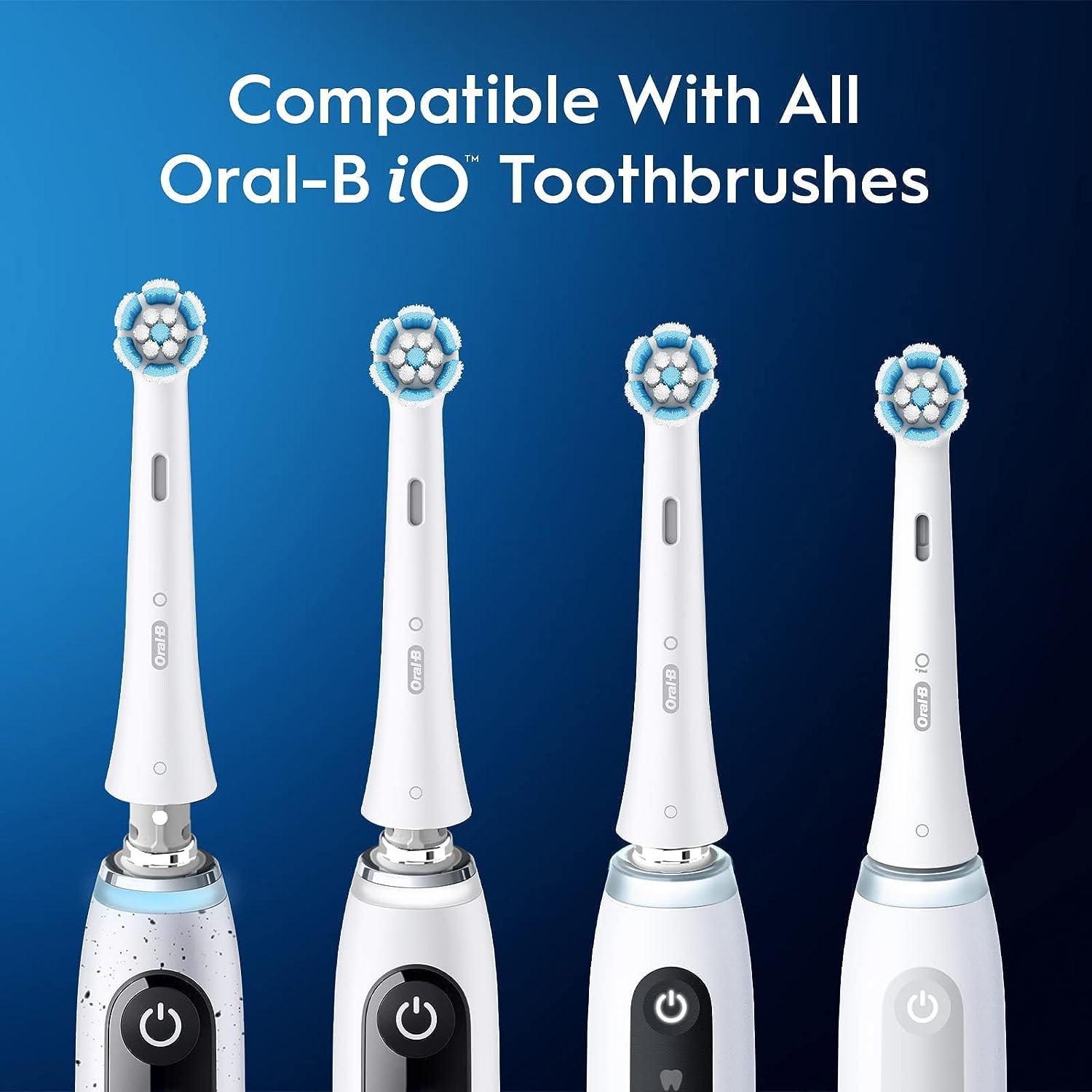 Têtes de brosse de rechange IO Genuine d’Oral-B, soins doux, recharges pour brosses à dents électriques IO d’Oral-B, blanc, 4 unités