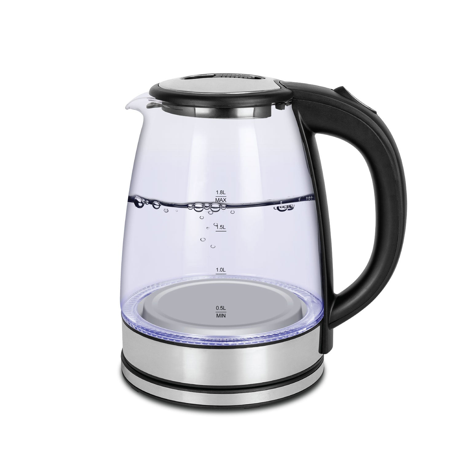 JS Gourmet - Electric Glass Kettle with LED Light, 1.8 Liter Capacity, 1100 Watts