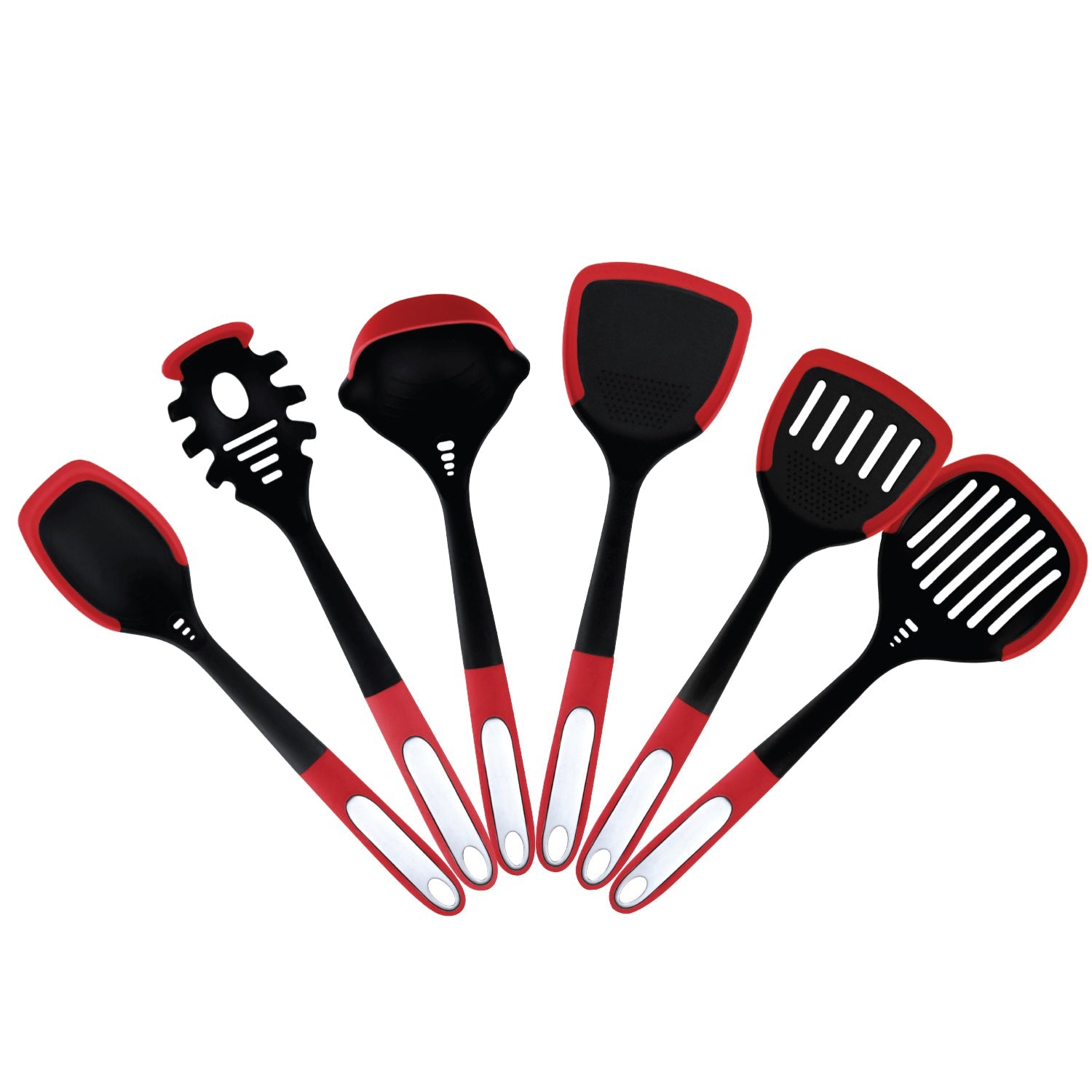 JS Gourmet – Ensemble d’ustensiles de cuisine 6 pièces, résistant à la chaleur, rouge