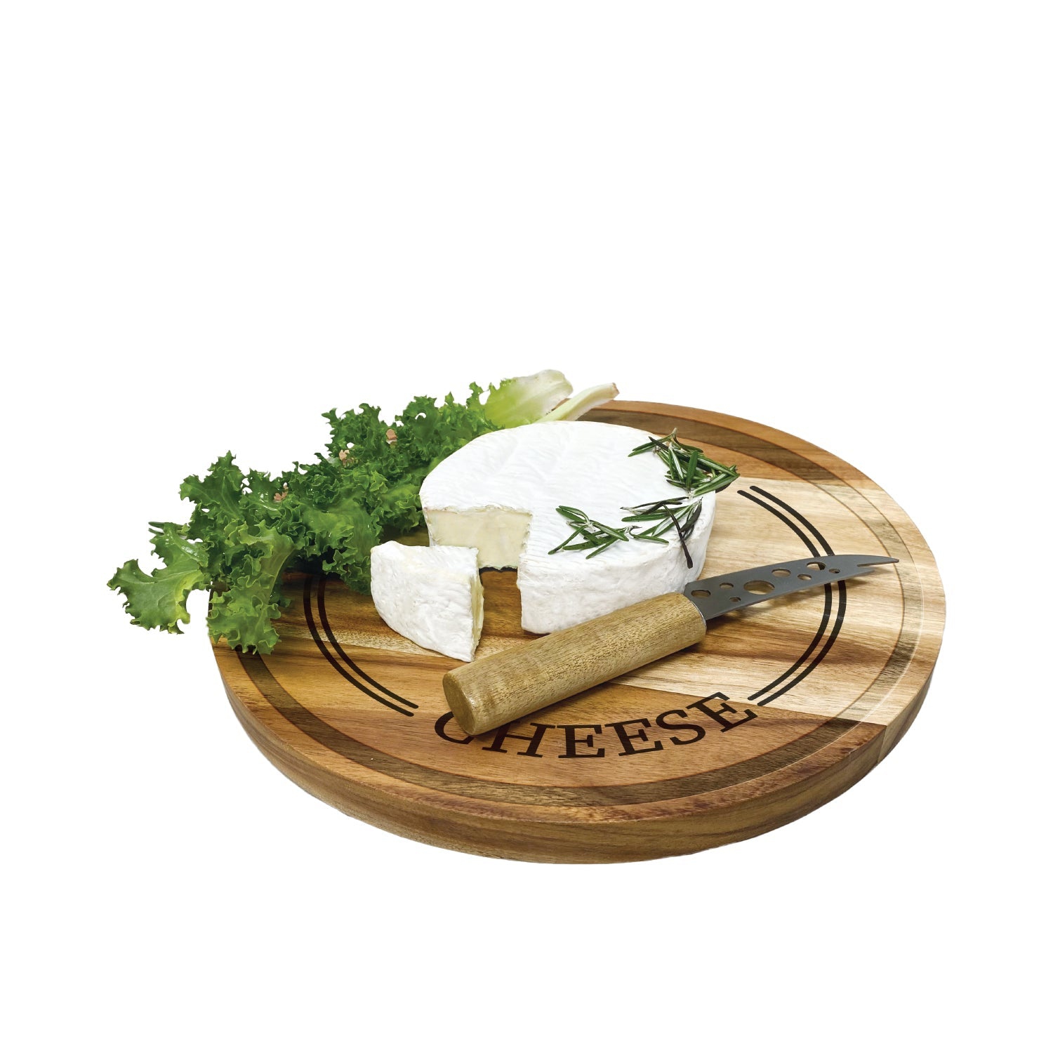 JS Gourmet - planche de service en bois d'acacia avec couteau à fromage