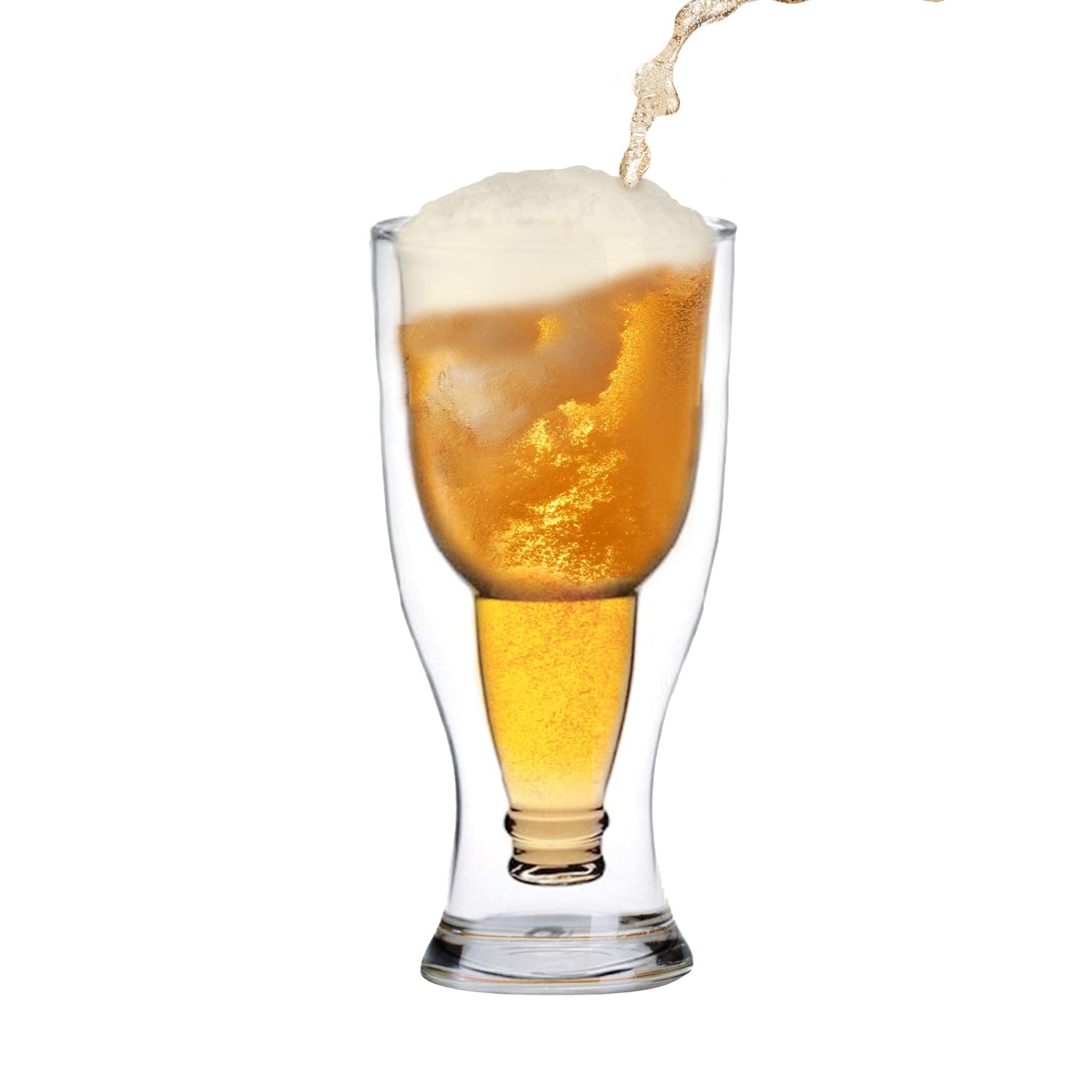JS Gourmet - Double-Wall Beer Glass, 450ml Capacity