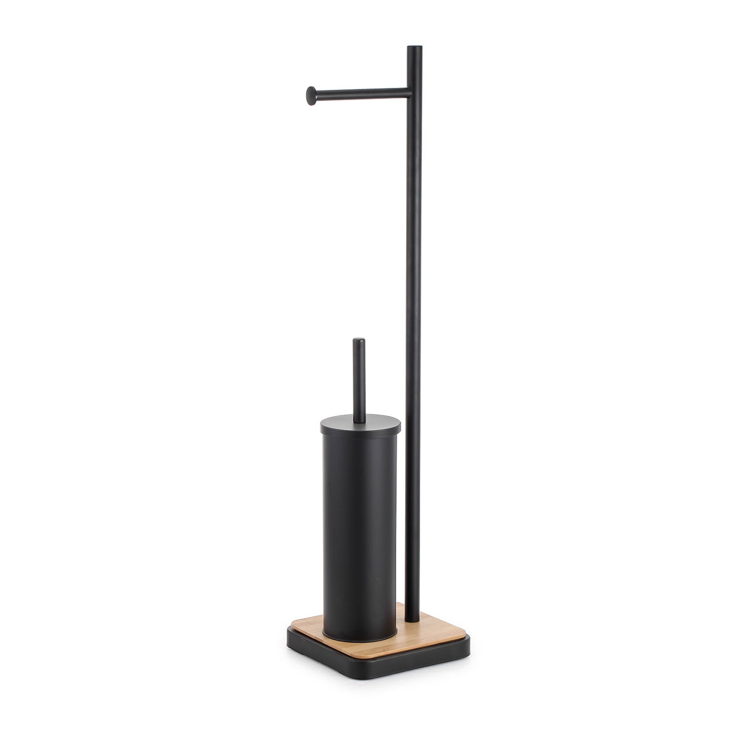 Jessar - Toilet Paper Holder with Toilet Brush, Black