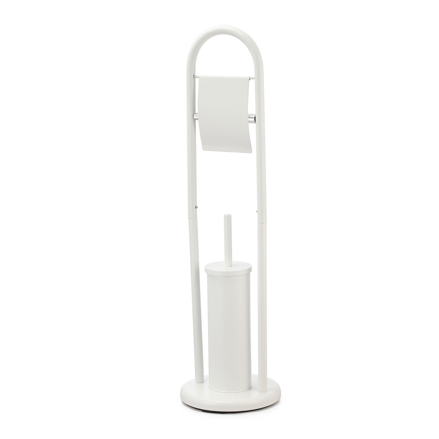 Jessar - Toilet Paper Holder with Toilet Brush, White