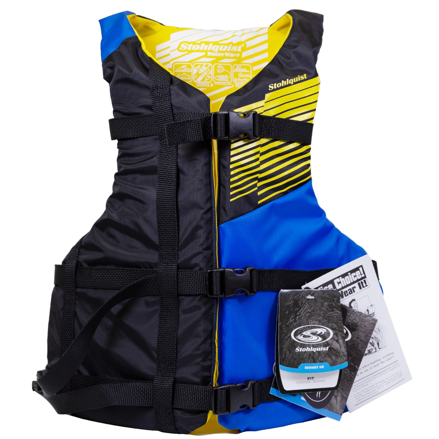 Veste de sauvetage unisexe pour adulte Stohlquist Fit PFD - approuvé par la garde côtière, facilement réglable pour une mobilité complète, légère,