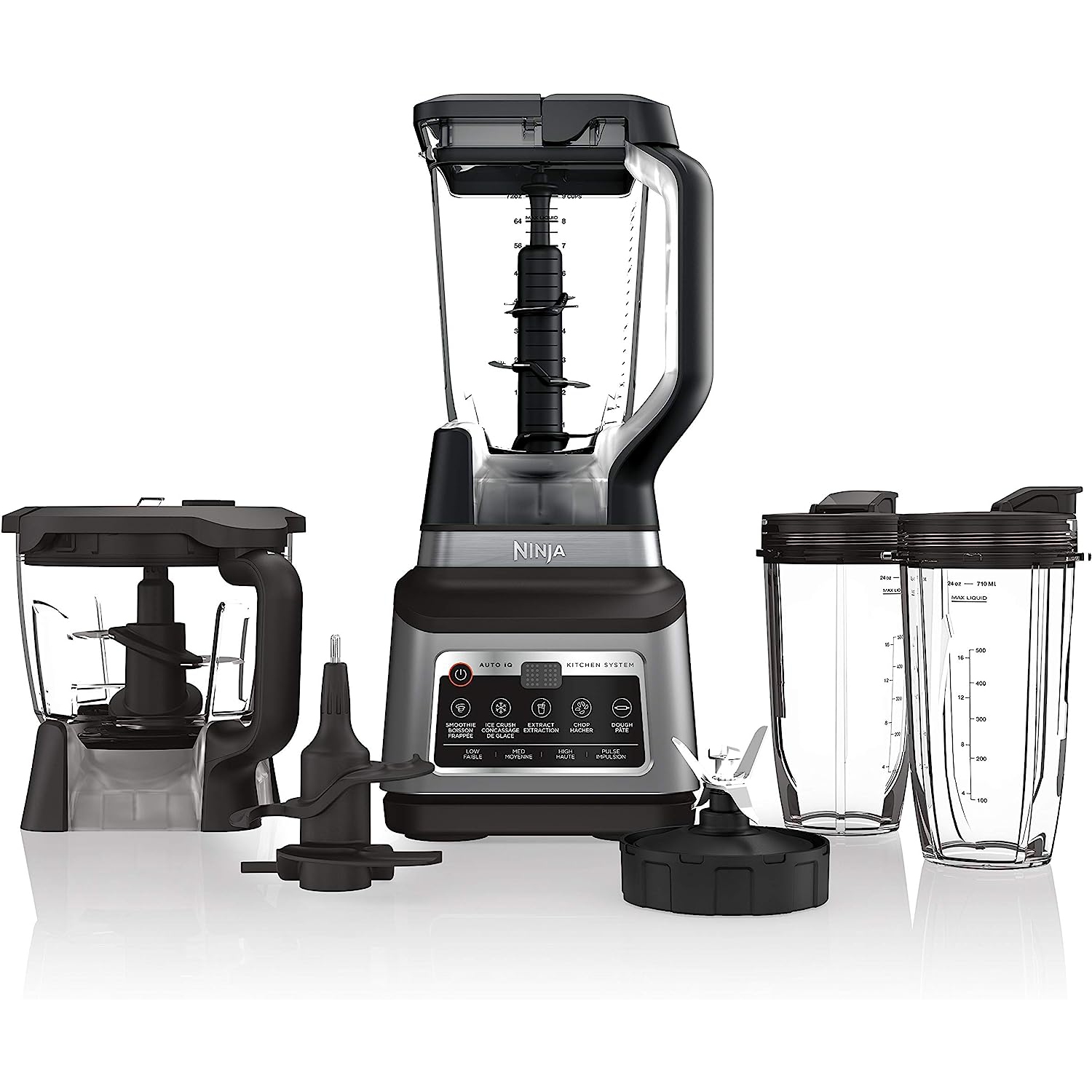 Ninja BN801C, Professional Plus Kitchen System With Auto-iQ, 72oz Pitcher, Black/Silver, 1400W