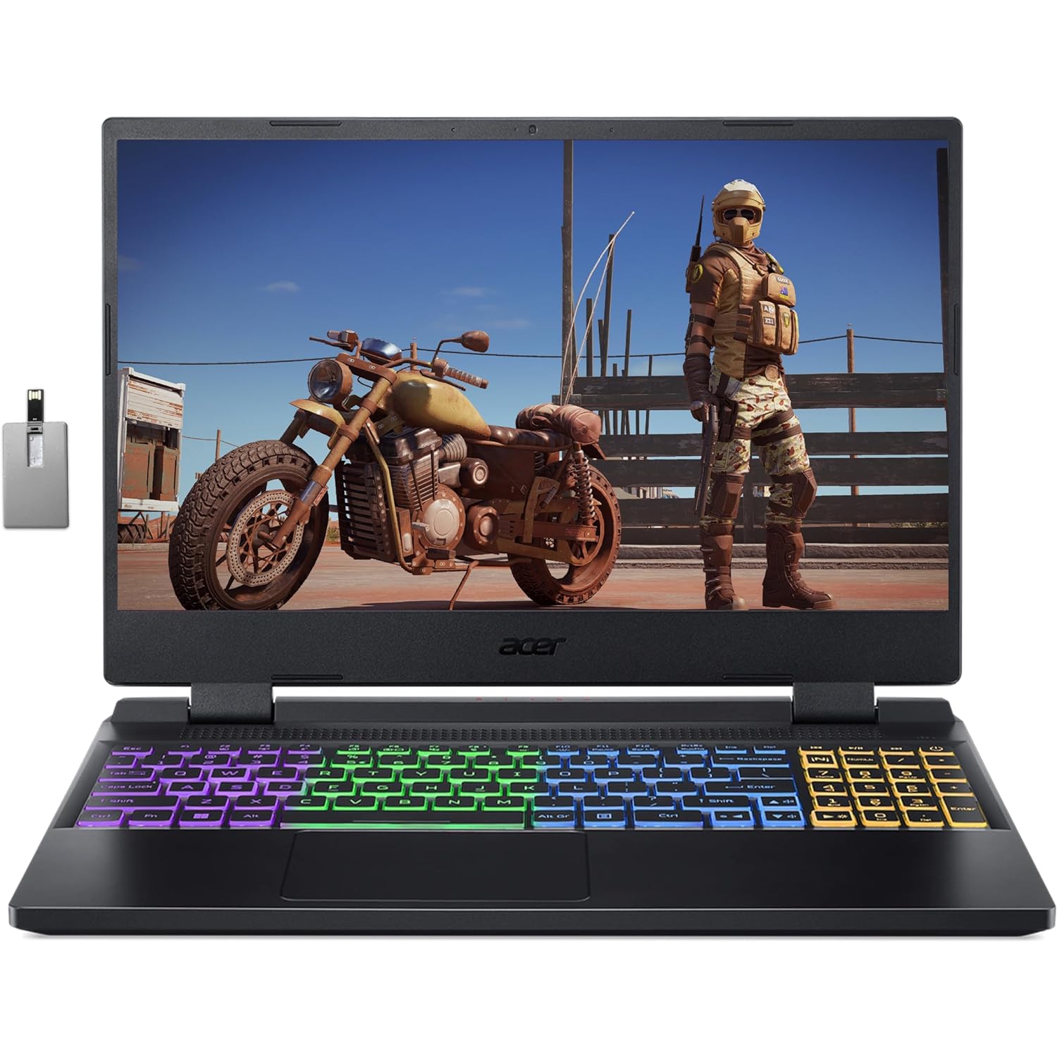 Acer Nitro 5 17.3" FHD 144Hz Gaming Laptop, Intel Core i5-12500H, 1TB PCIe SSD, 32GB RAM, NVIDIA GeForce RTX 3050, Backlit Keyboard, Win 11 Pro, Black, 32GB Hotface USB Card