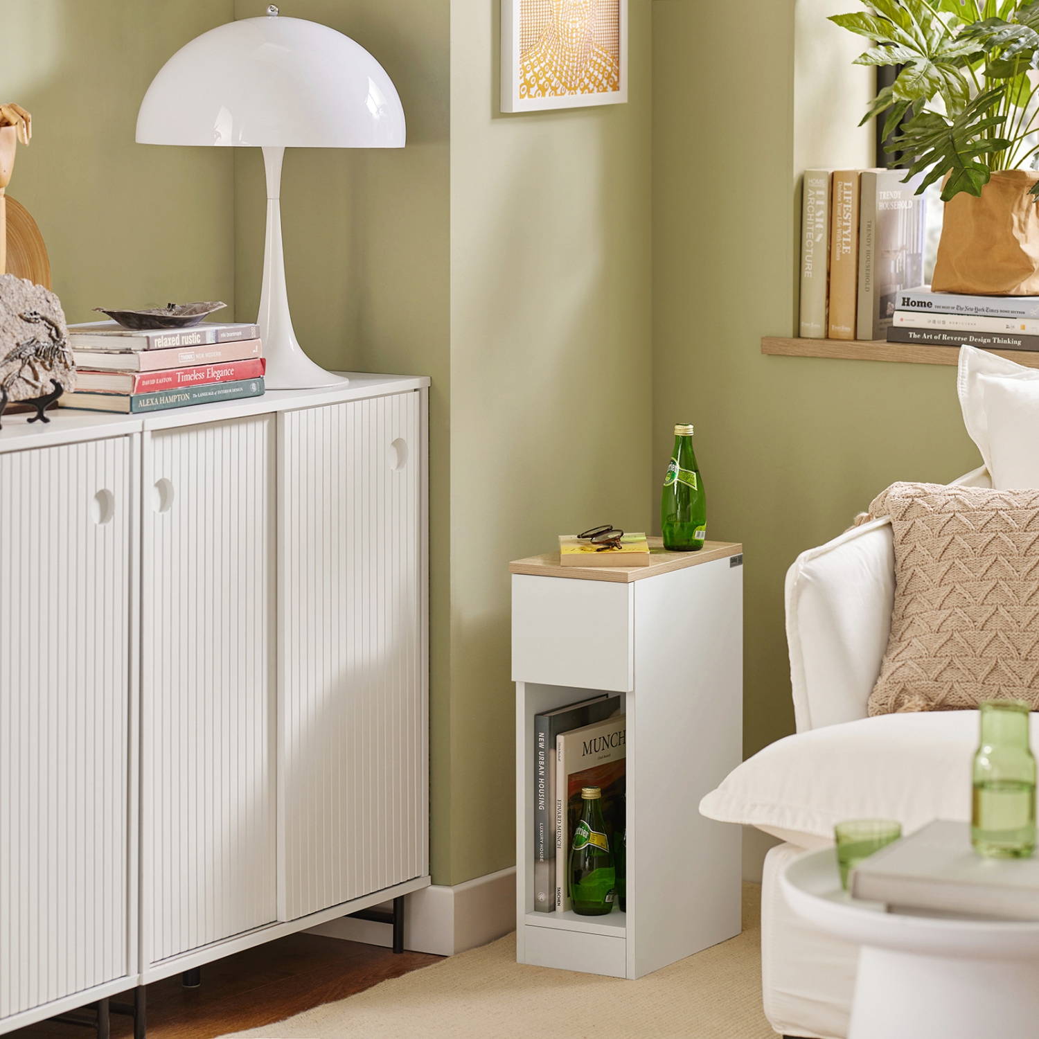 SoBuy Bedside Table Nightstand Side Table End Table Sofa Table FBT111-WN