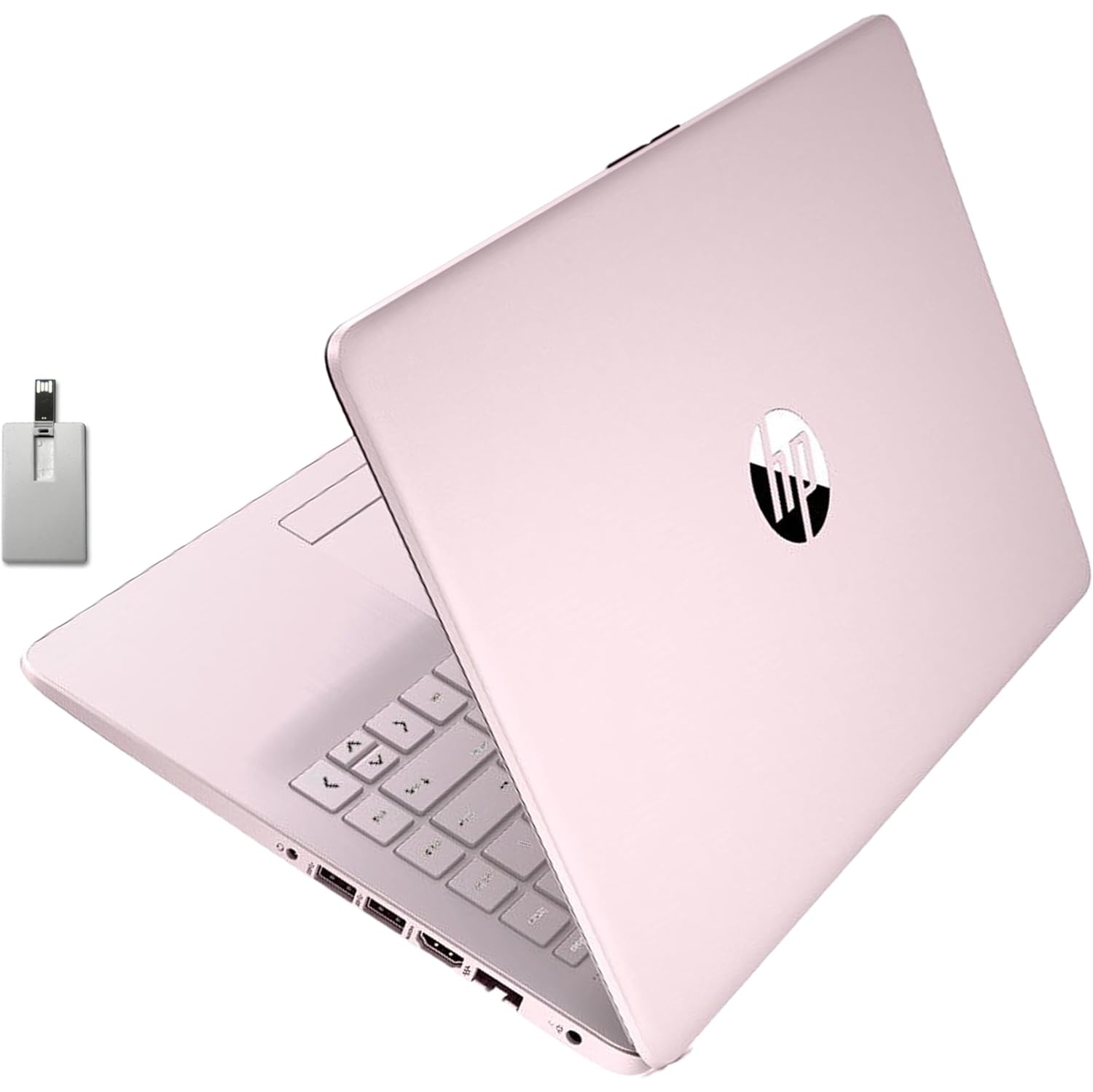 HP Stream 14" HD BrightView Laptop, Intel Celeron N4020 Processor, 64GB SSD, 16GB RAM, Intel HD Graphics, HD Webcam, 1 Year Office 365, Pink, Win 11S, 32GB Hotface USB Card