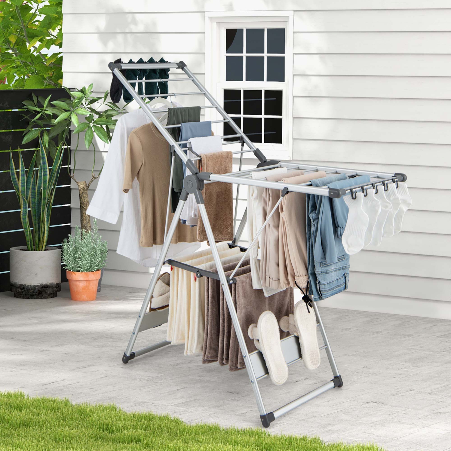 Cresnel Heavy Duty Stainless Steel Clothes Drying Rack Adjustable