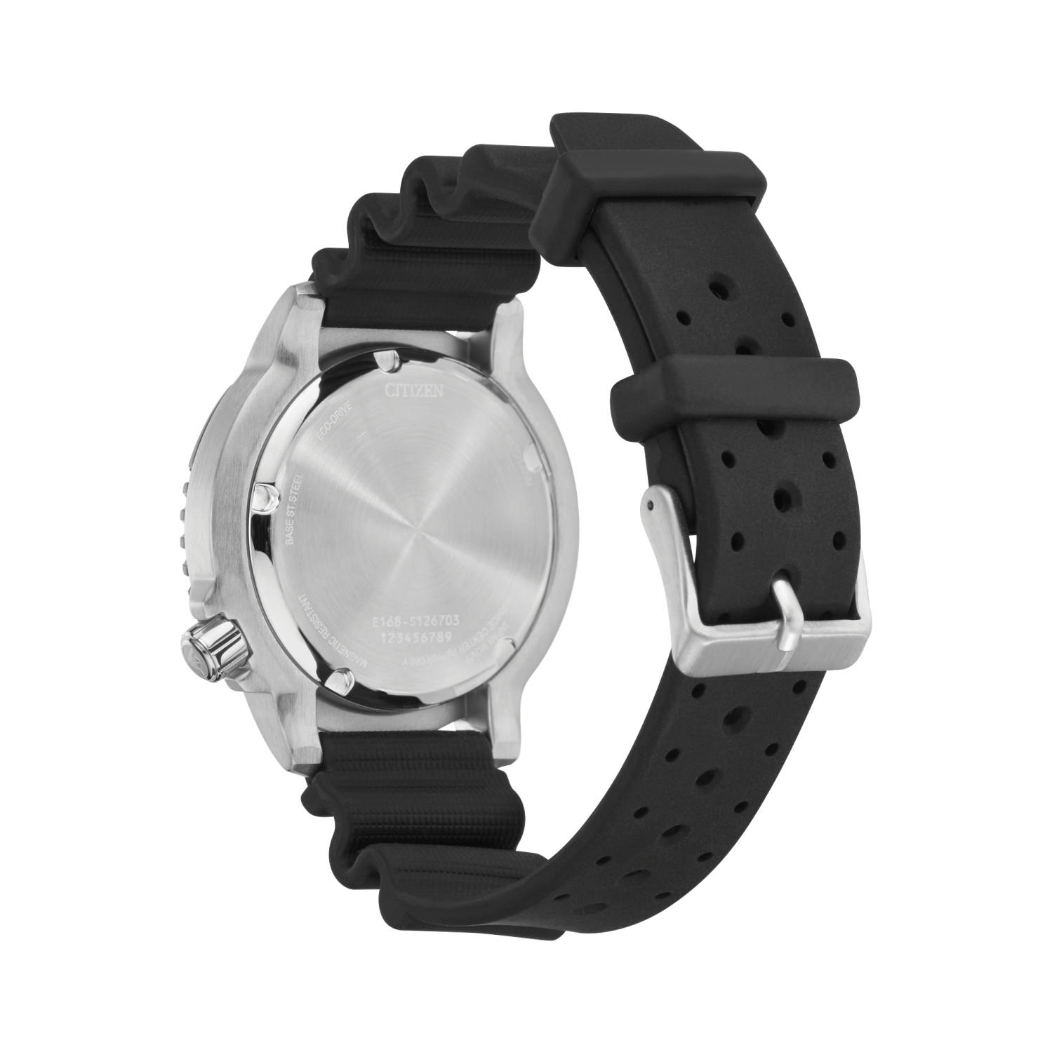 Citizen Mens Promaster Dive Eco-Drive Watch 44mm Silver-Tone Stainless Steel Case Black Polyurethane Strap with Black Dial