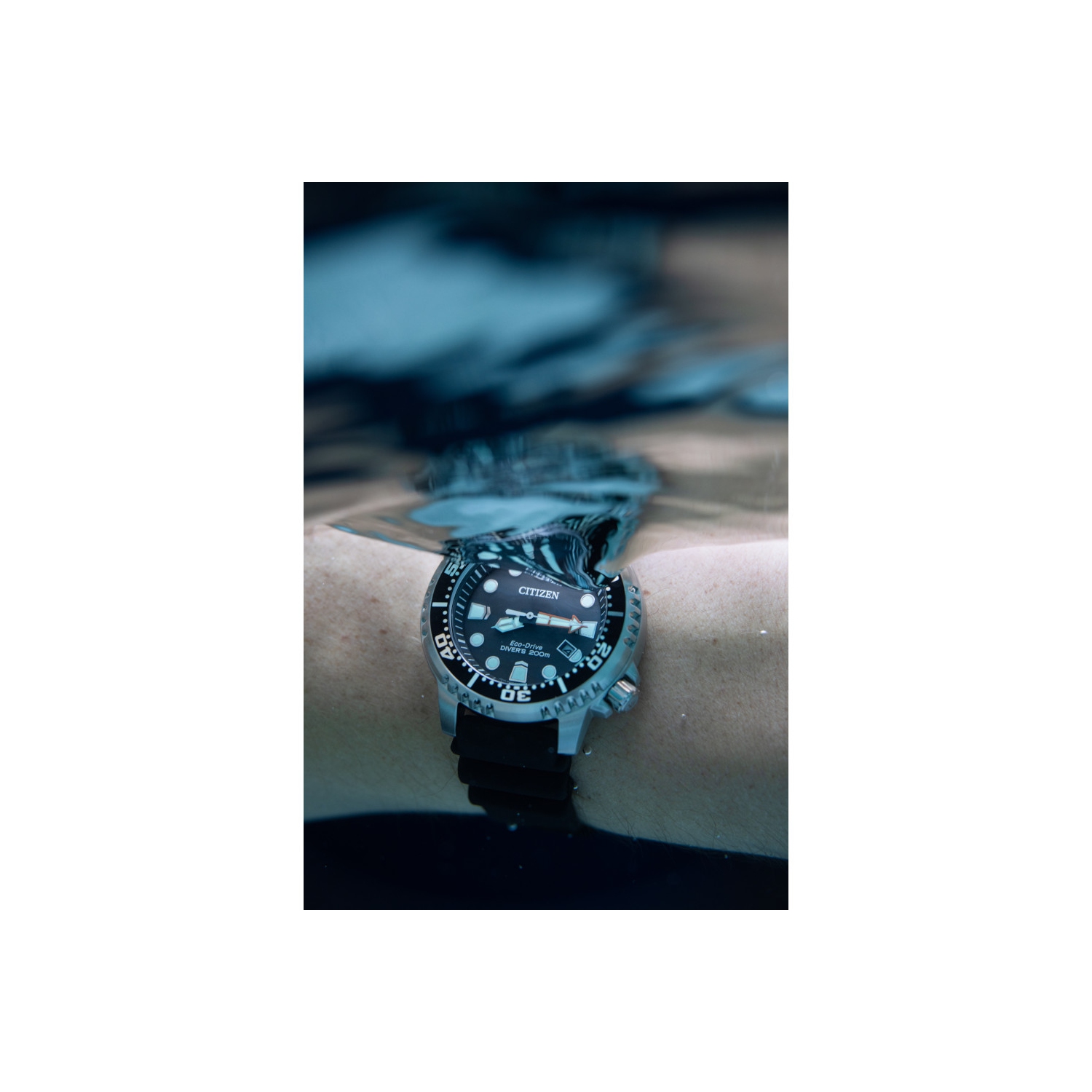 Citizen Mens Promaster Dive Eco-Drive Watch 44mm Silver-Tone Stainless Steel Case Black Polyurethane Strap with Black Dial