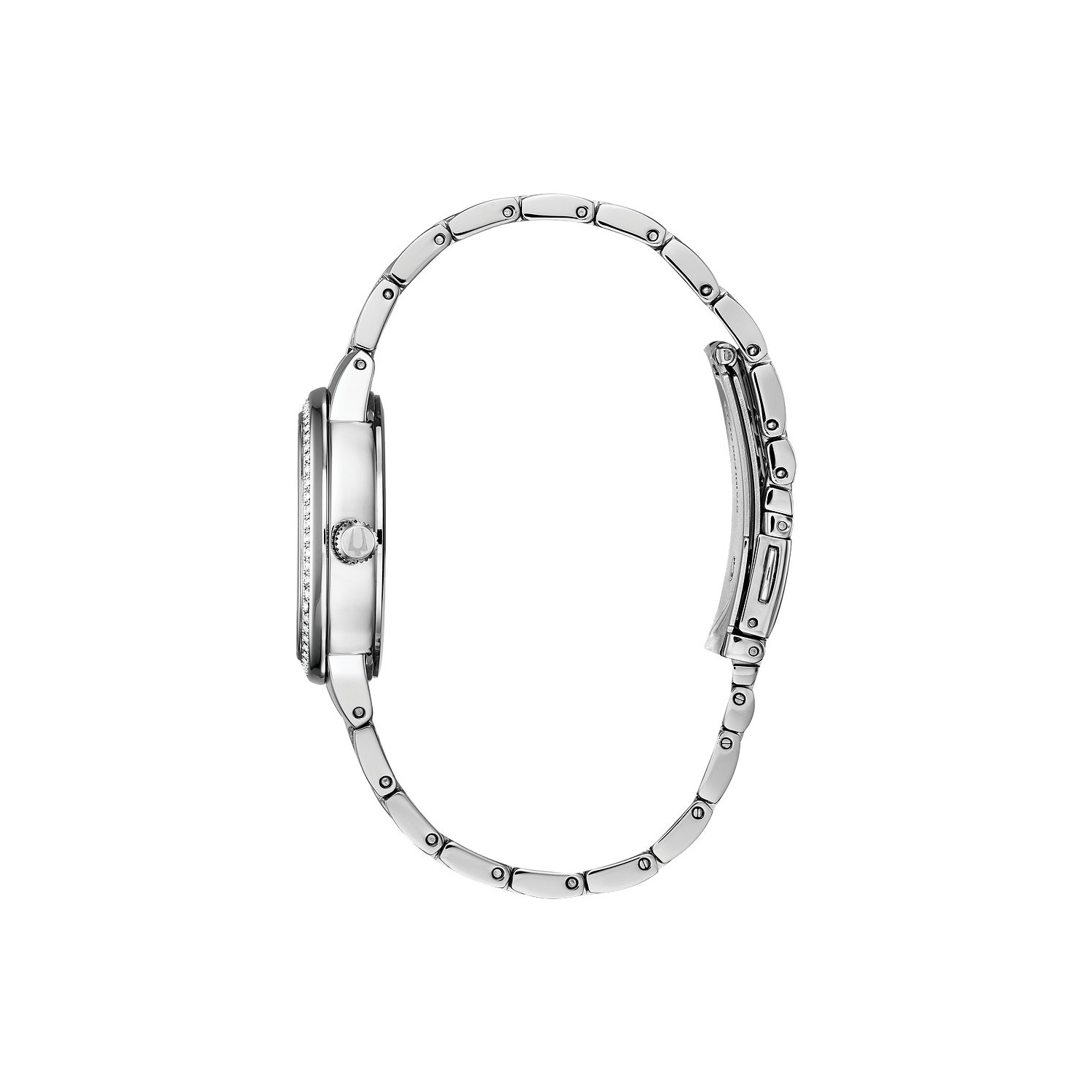 Montre à quartz pour femmes Phantom 32,5&nbsp;mm de Bulova avec boîtier et bracelet en acier inoxydable argenté et cadran bleu