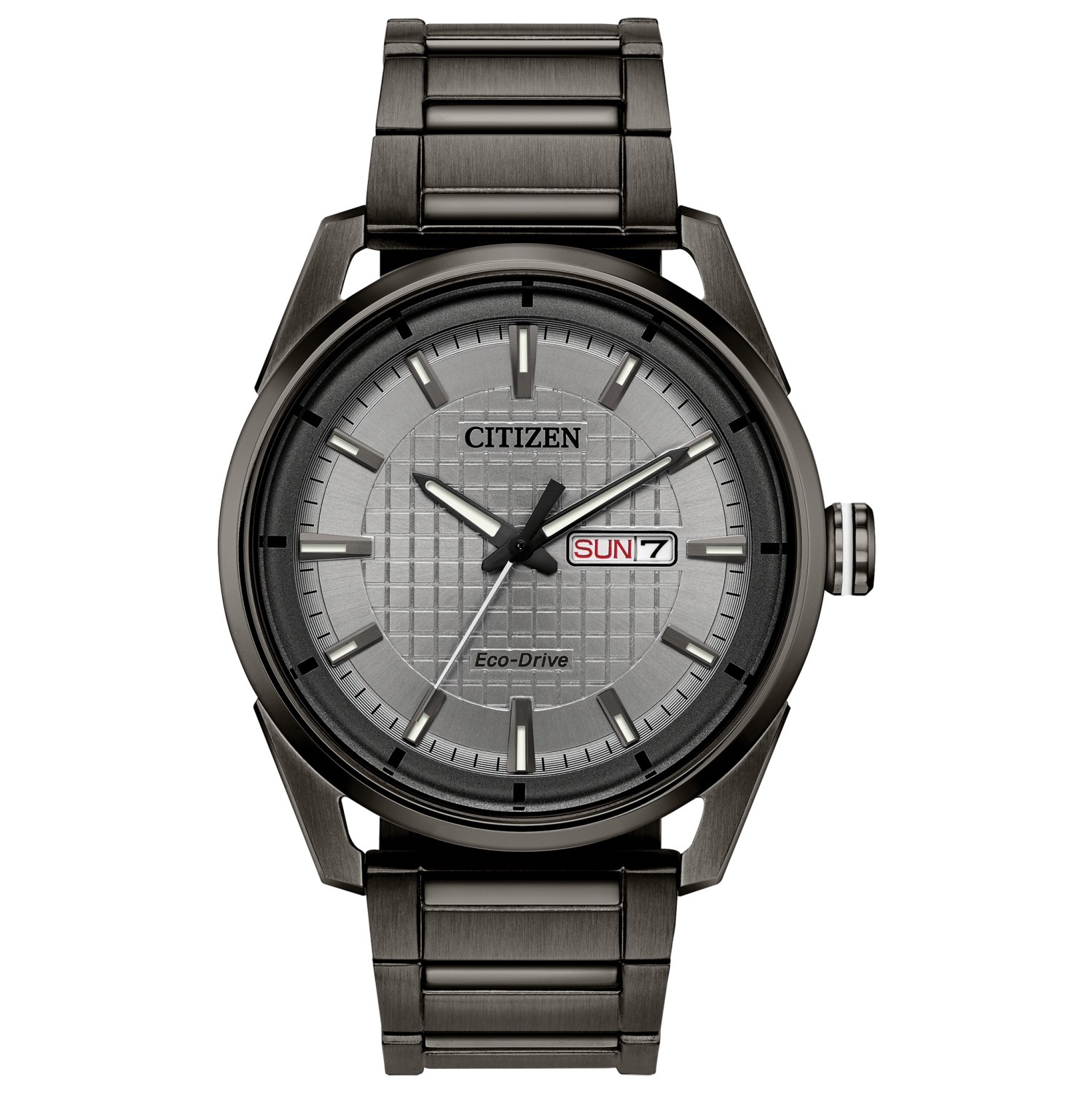 Montre pour hommes Weekender Eco-Drive de Citizen avec boîtier et bracelet en inox gris 42&nbsp;mm et cadran gris