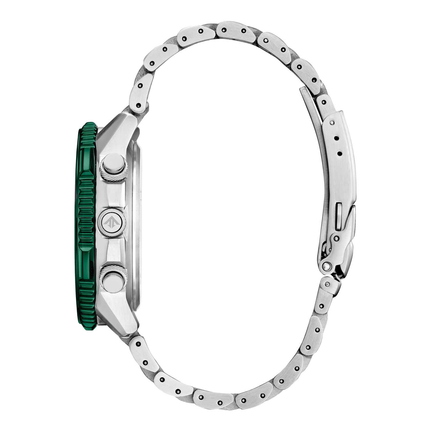 Montre pour hommes Eco-Drive Promaster Air A-T 46&nbsp;mm de Citizen avec boîtier et bracelet en acier inoxydable argenté et cadran vert