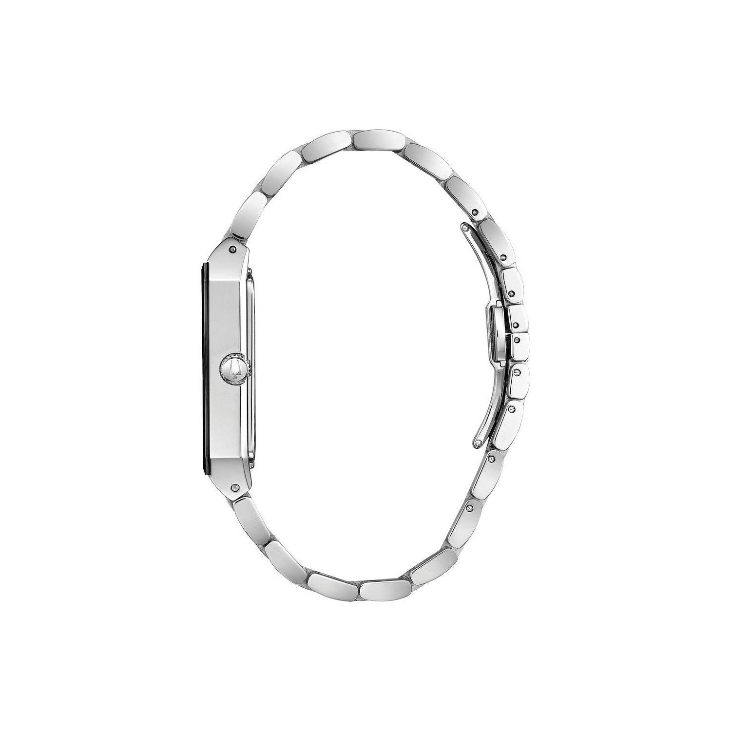 Bulova Mens Quadra Quartz Watch 30.5mm Silver-Tone Stainless Steel Case and Bracelet with Black Dial