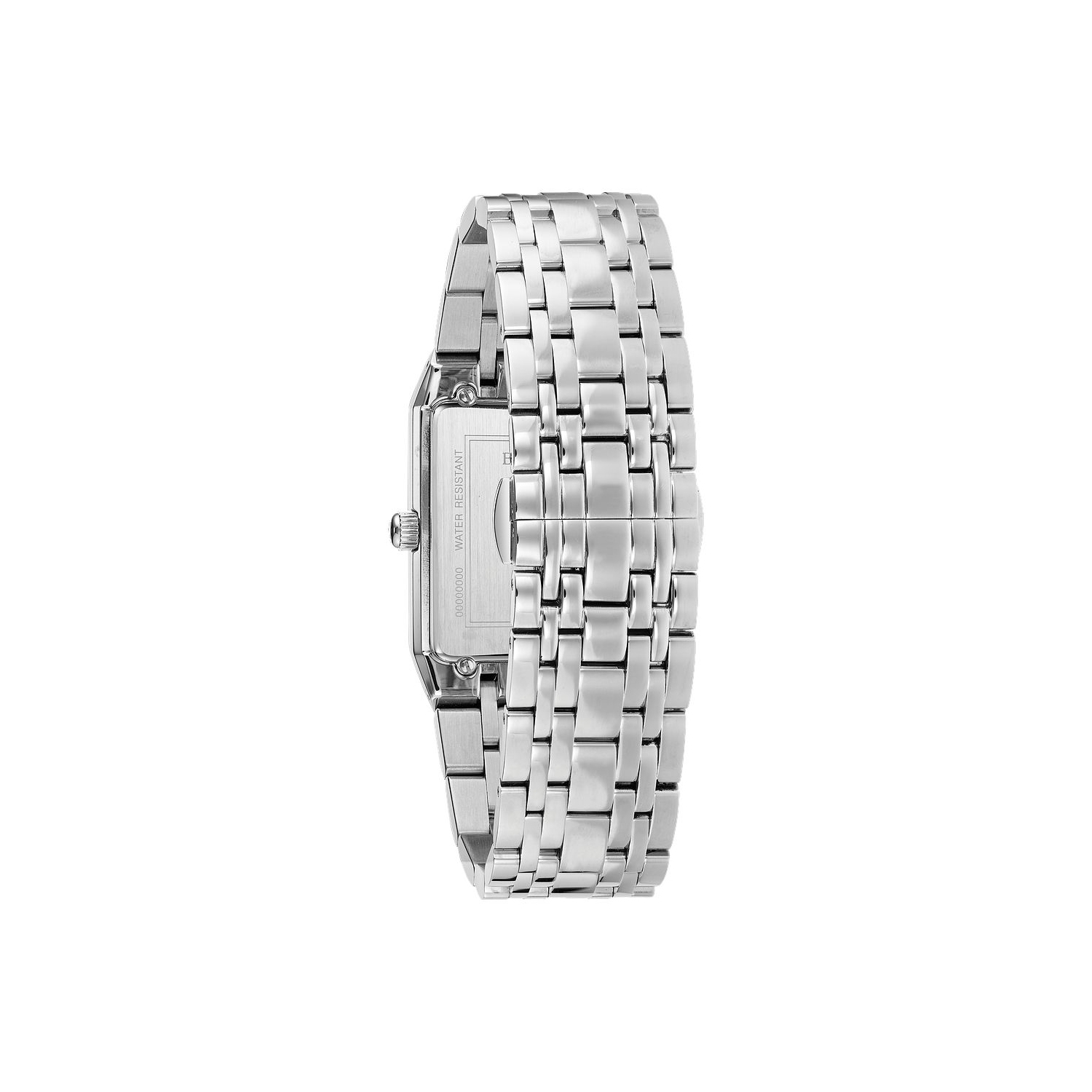 Bulova Mens Quadra Quartz Watch 30.5mm Silver-Tone Stainless Steel Case and Bracelet with Black Dial