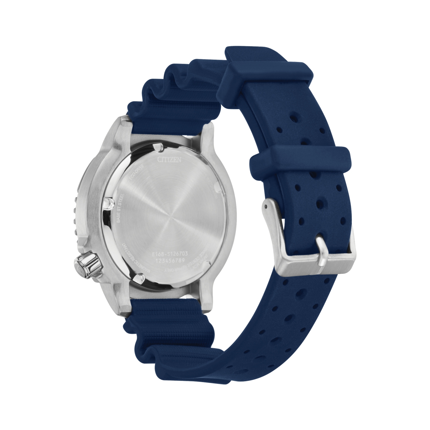 Citizen Mens Promaster Dive Eco-Drive Watch 44mm Silver-Tone Stainless Steel Case Blue Polyurethane Strap with Blue Dial