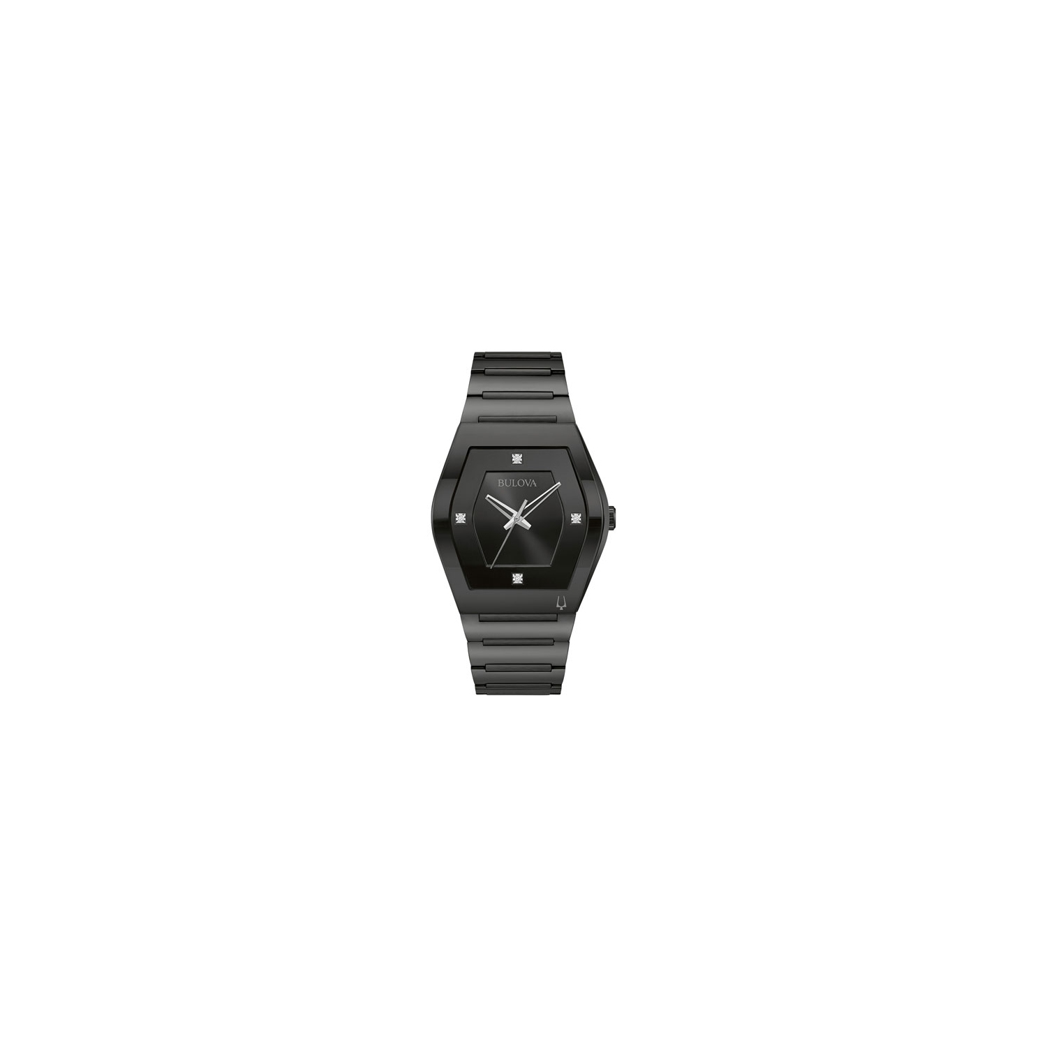 Bulova Mens Gemini Quartz Watch 40mm Black Stainless Steel Case and Bracelet with Black Dial